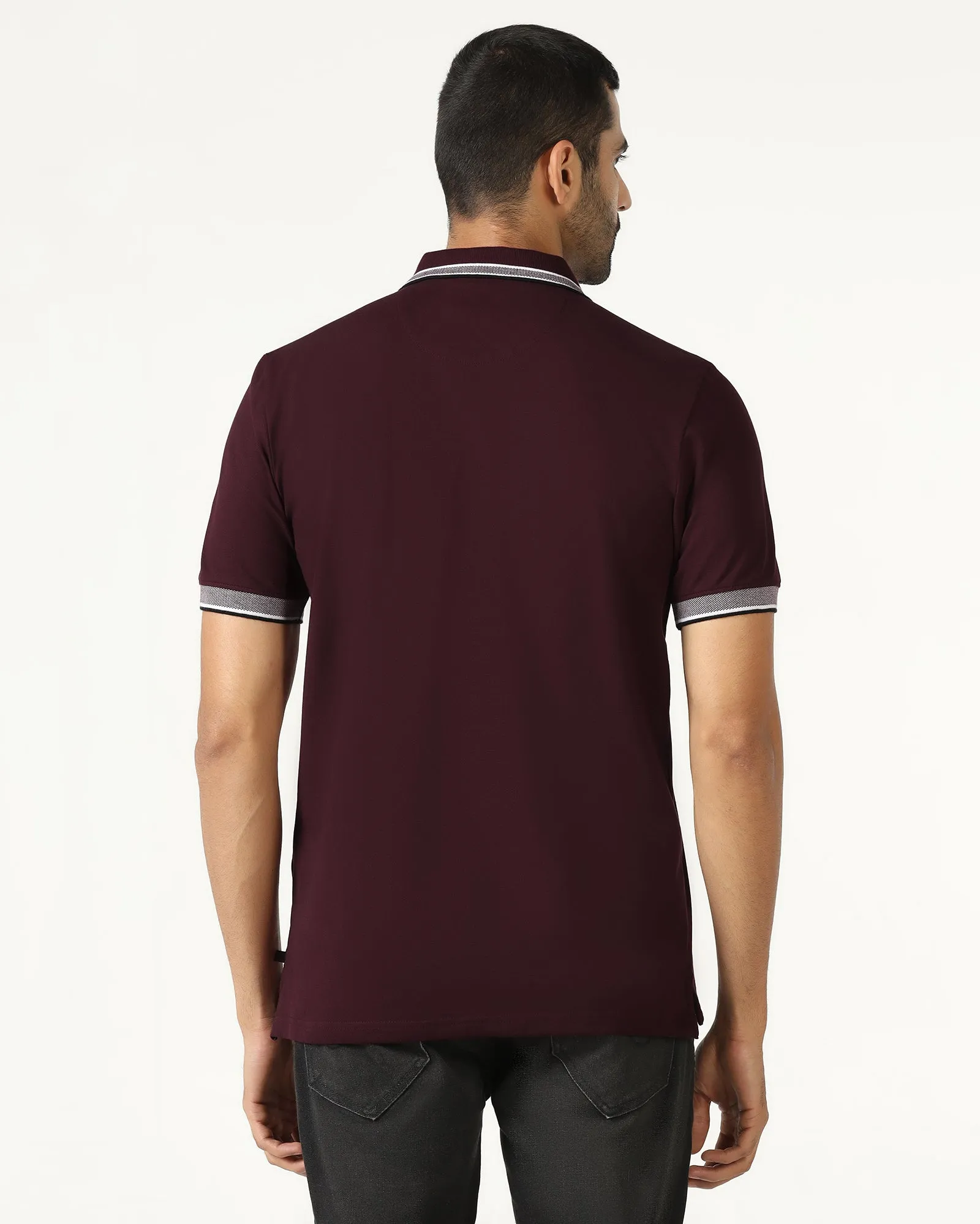Wine Solid T-Shirt - Taurus WrinkleResistant Finish