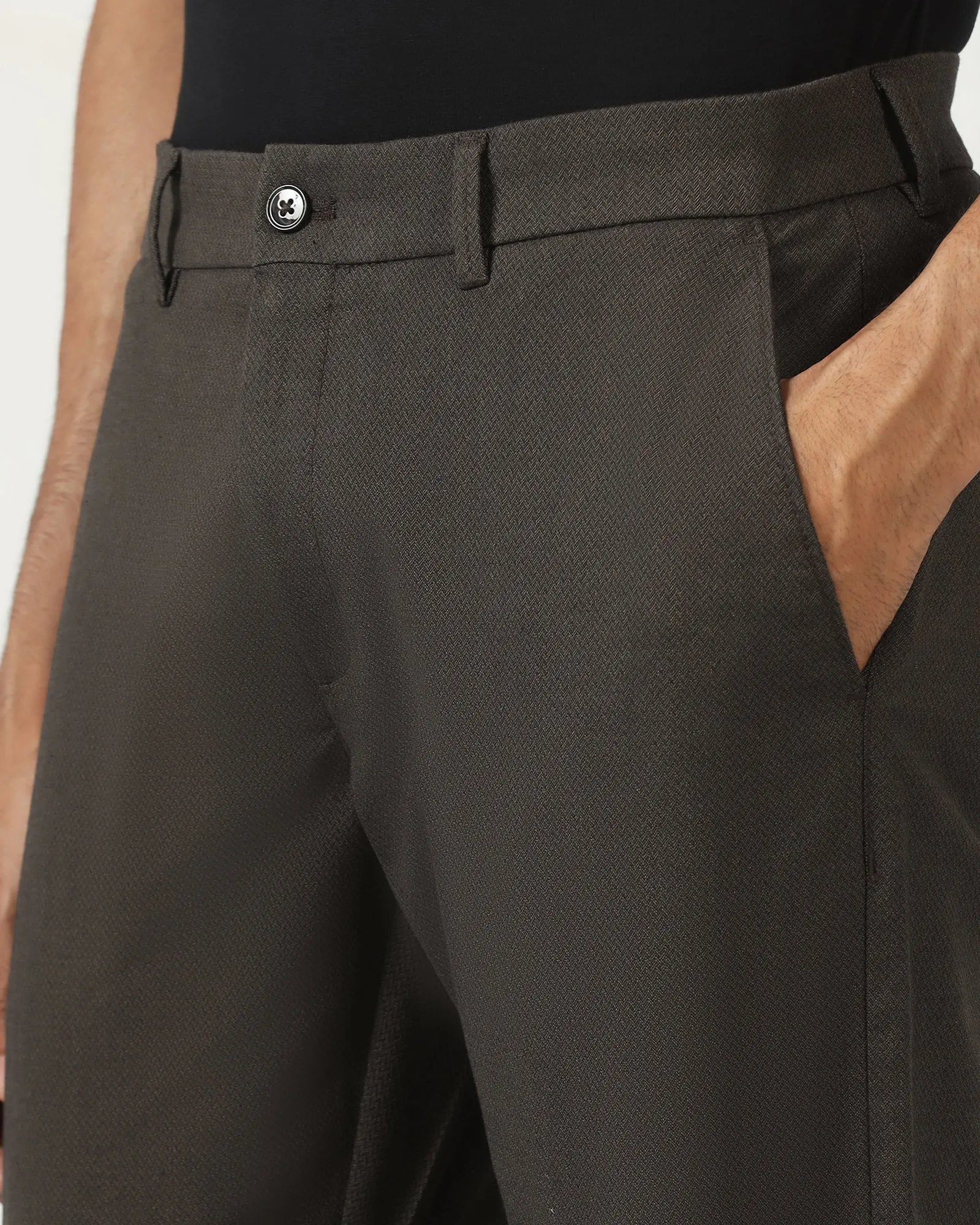 Brown Textured Khakis - Harry WrinkleFreeFinish