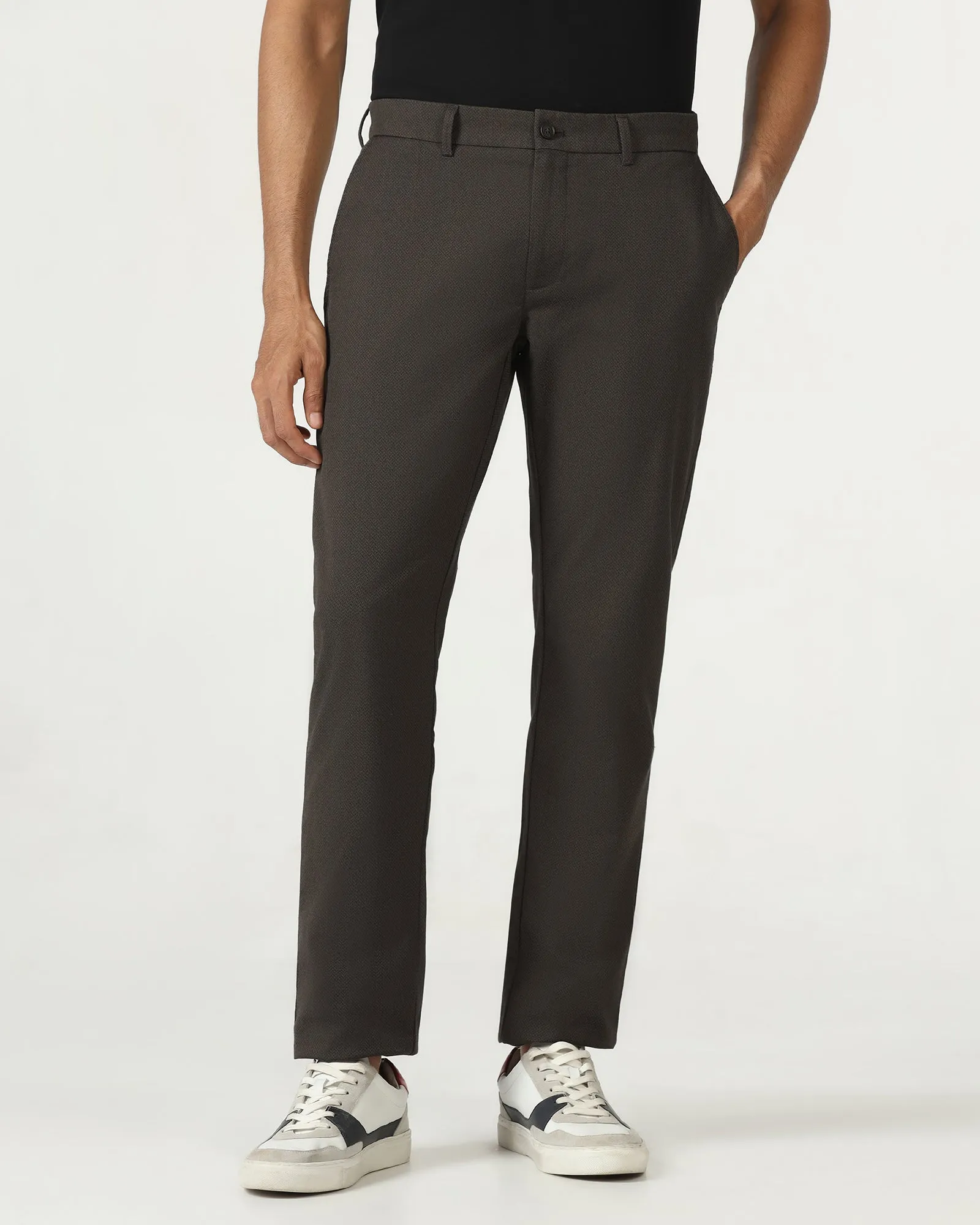 Brown Textured Khakis - Harry Sporty Chic