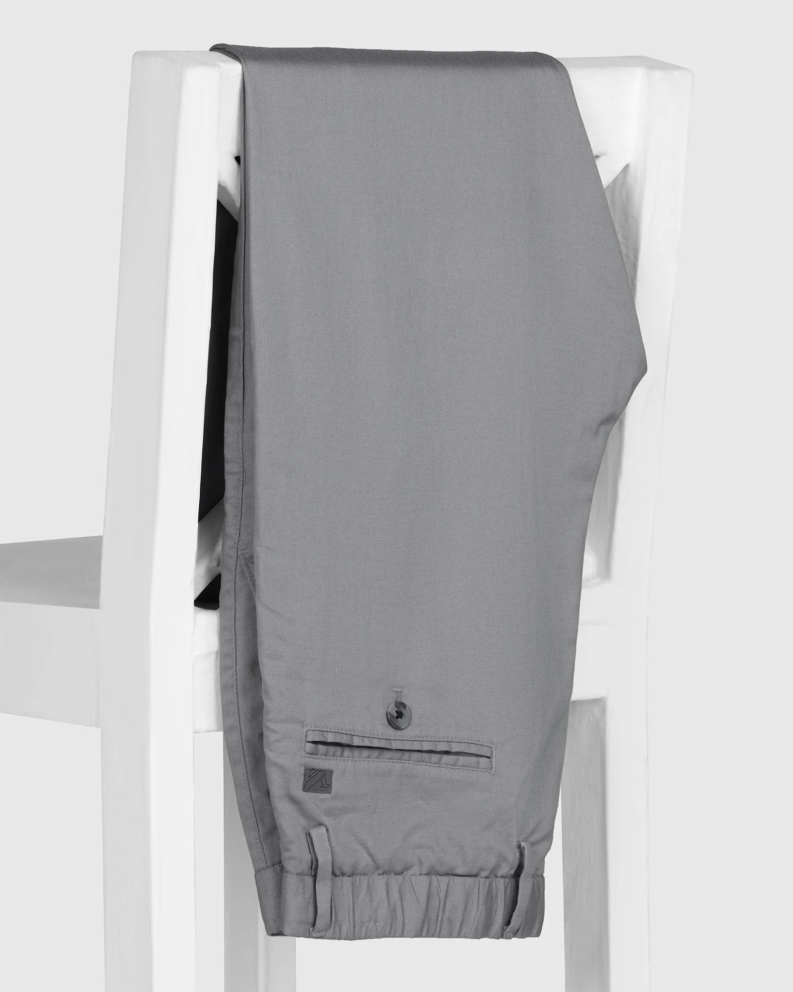 Light Design Easy Movement Linen Slim Comfort B-95 Casual Grey Solid Khakis - Edwin