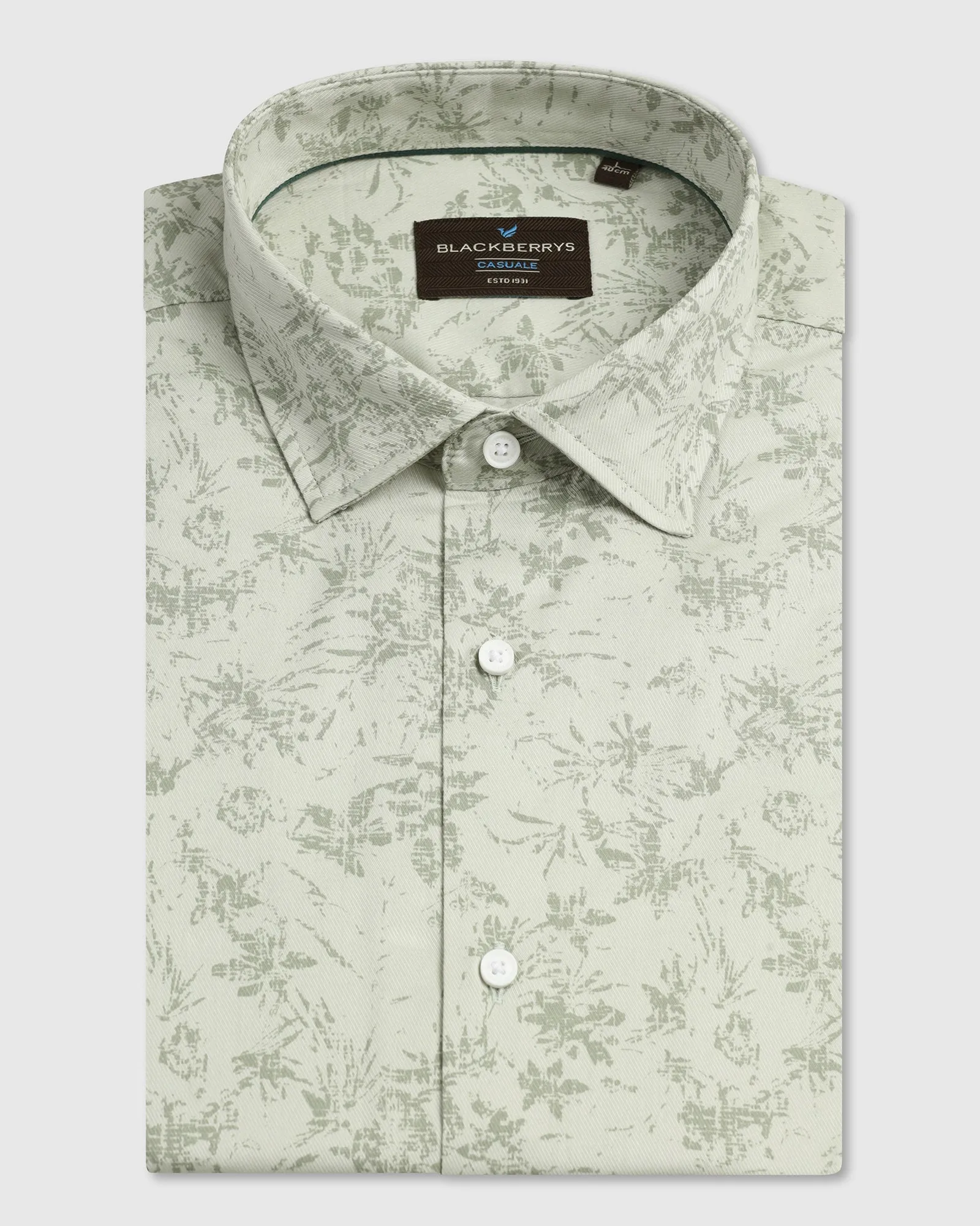 Seamless Shoulder Corporate Retreat Mint Printed Shirt - Holten