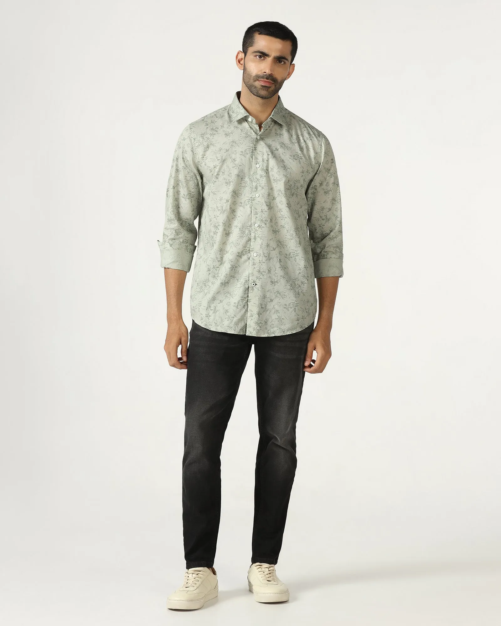 Yoke Design Trendy Vibes Mint Printed Shirt - Holten