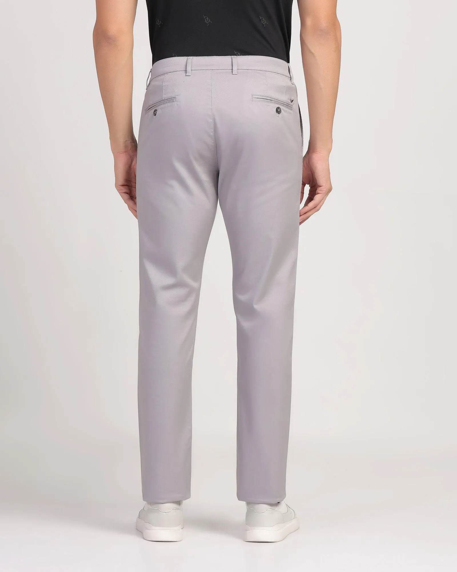 Linen blend Utility Style Temp Tech Slim Fit B-91 Casual Grey Solid Khakis - Henry