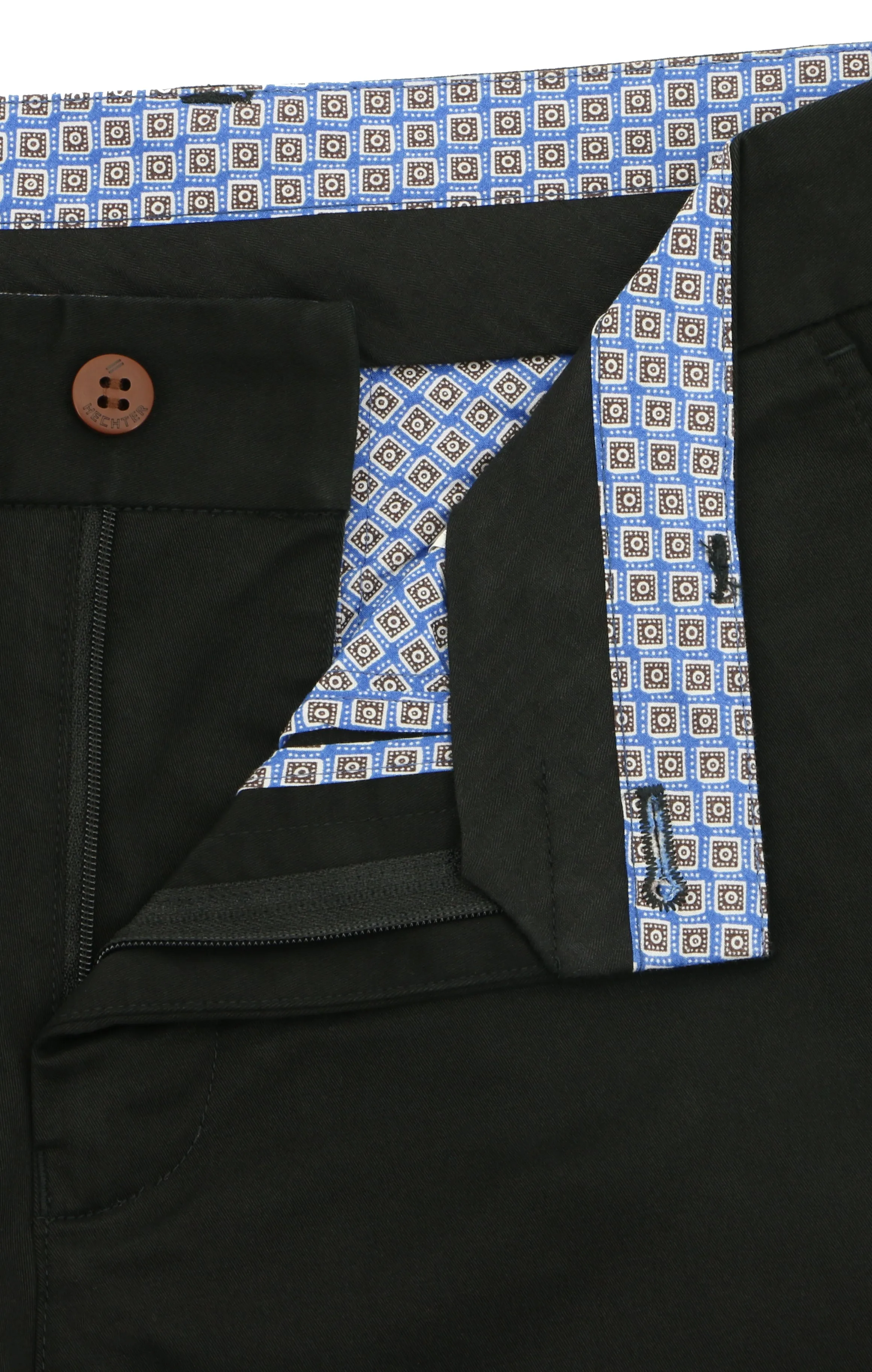 Double Stitched Seams Black 490 Slim Chino