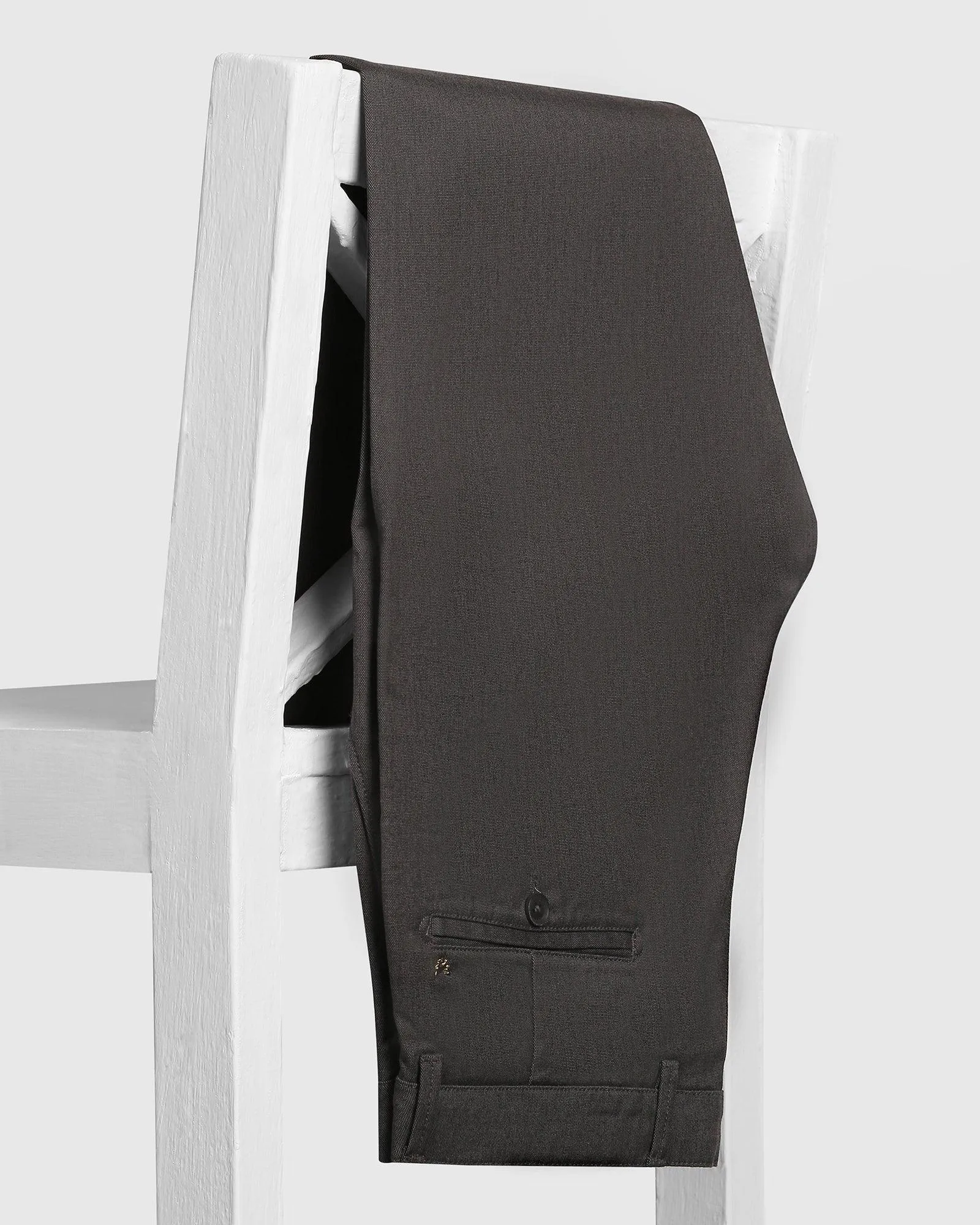 Flexible Fabric Cooling Fabric Slim Comfort B-95 Casual Black Solid Khakis - Zimo