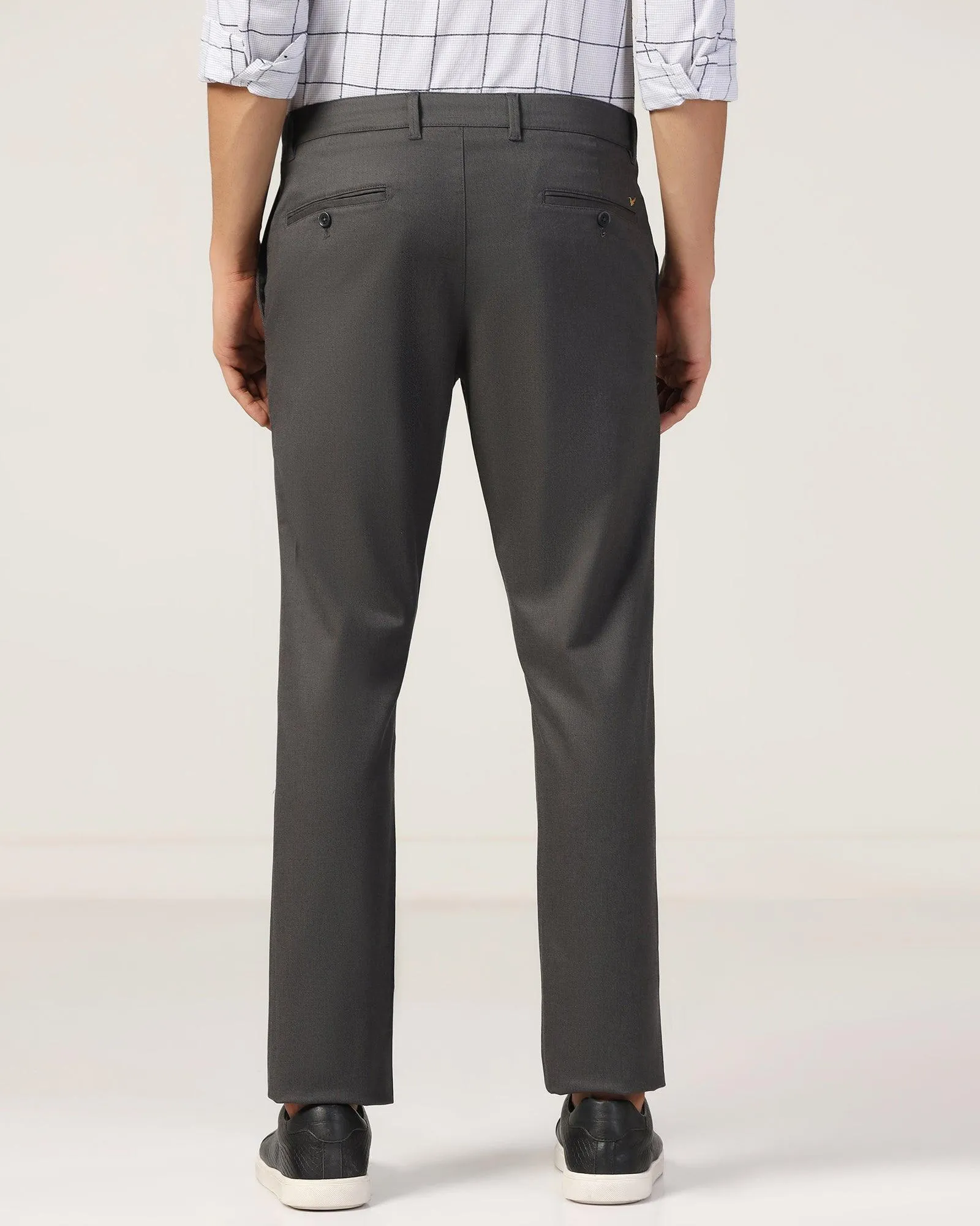 Slim Comfort B-95 Casual Black Solid Khakis - Zimo Athletic Fit