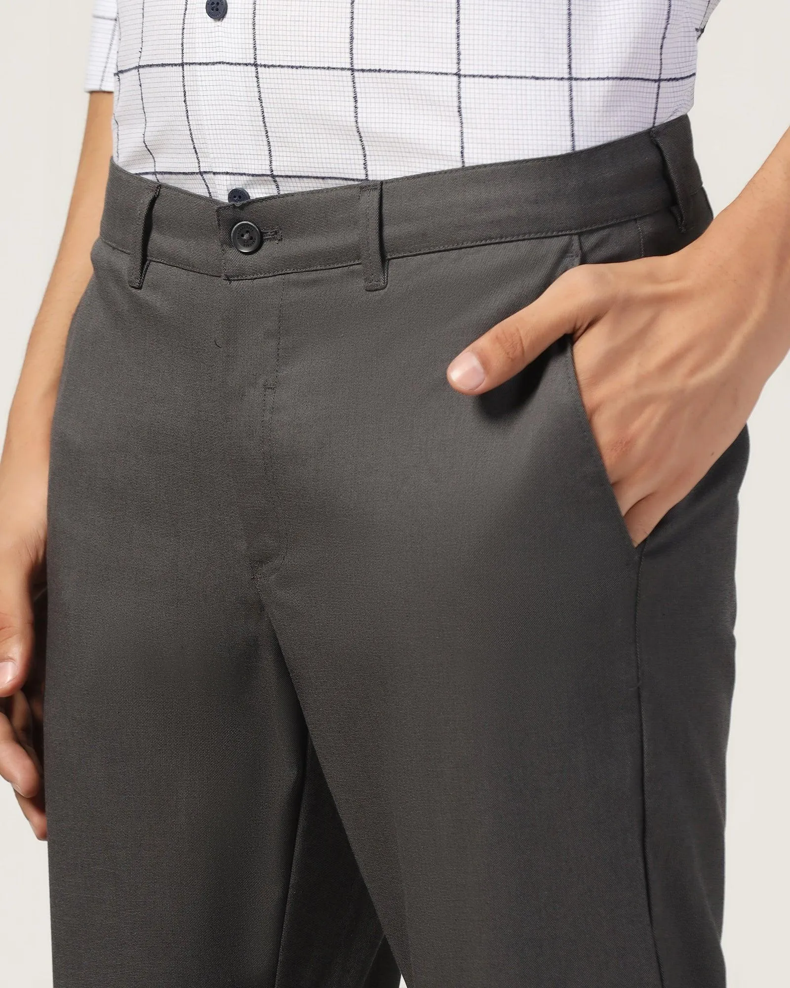 Comfy Design Casual Must-Have Slim Comfort B-95 Casual Black Solid Khakis - Zimo