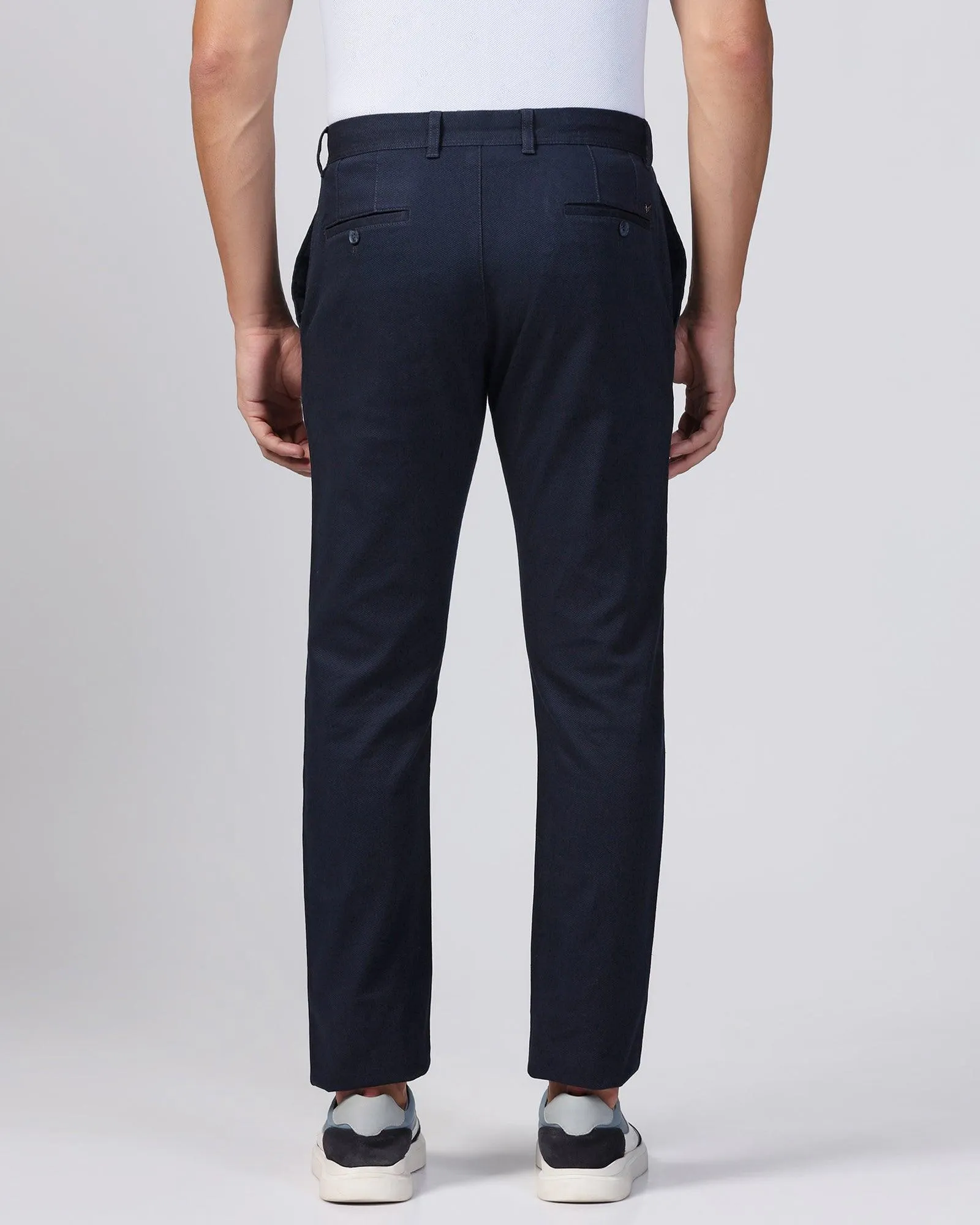 Slim Comfort B-95 Casual Navy Textured Khakis - Tark Reinforced Seams