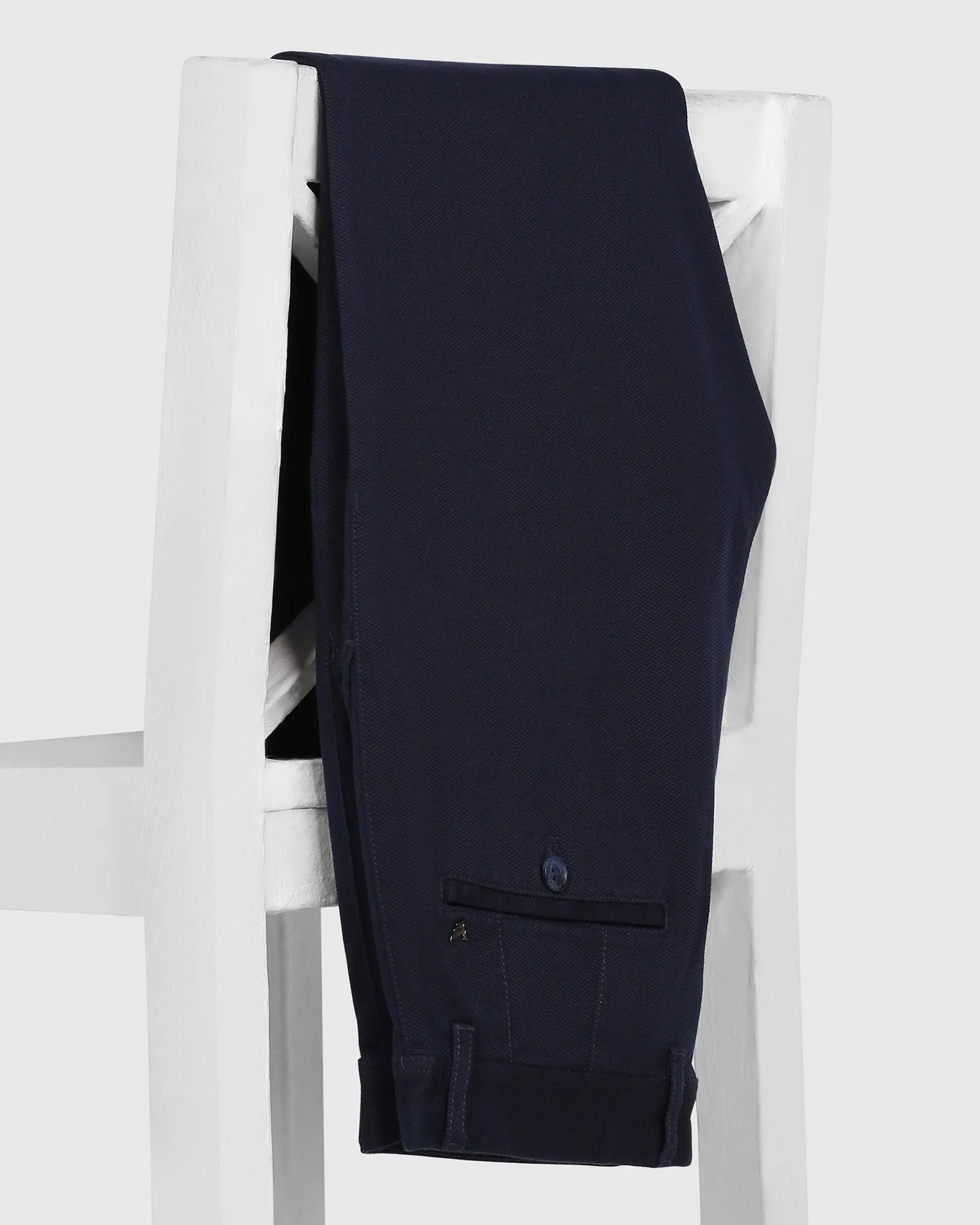 Relaxed Wearable Slim Comfort B-95 Casual Navy Textured Khakis - Tark