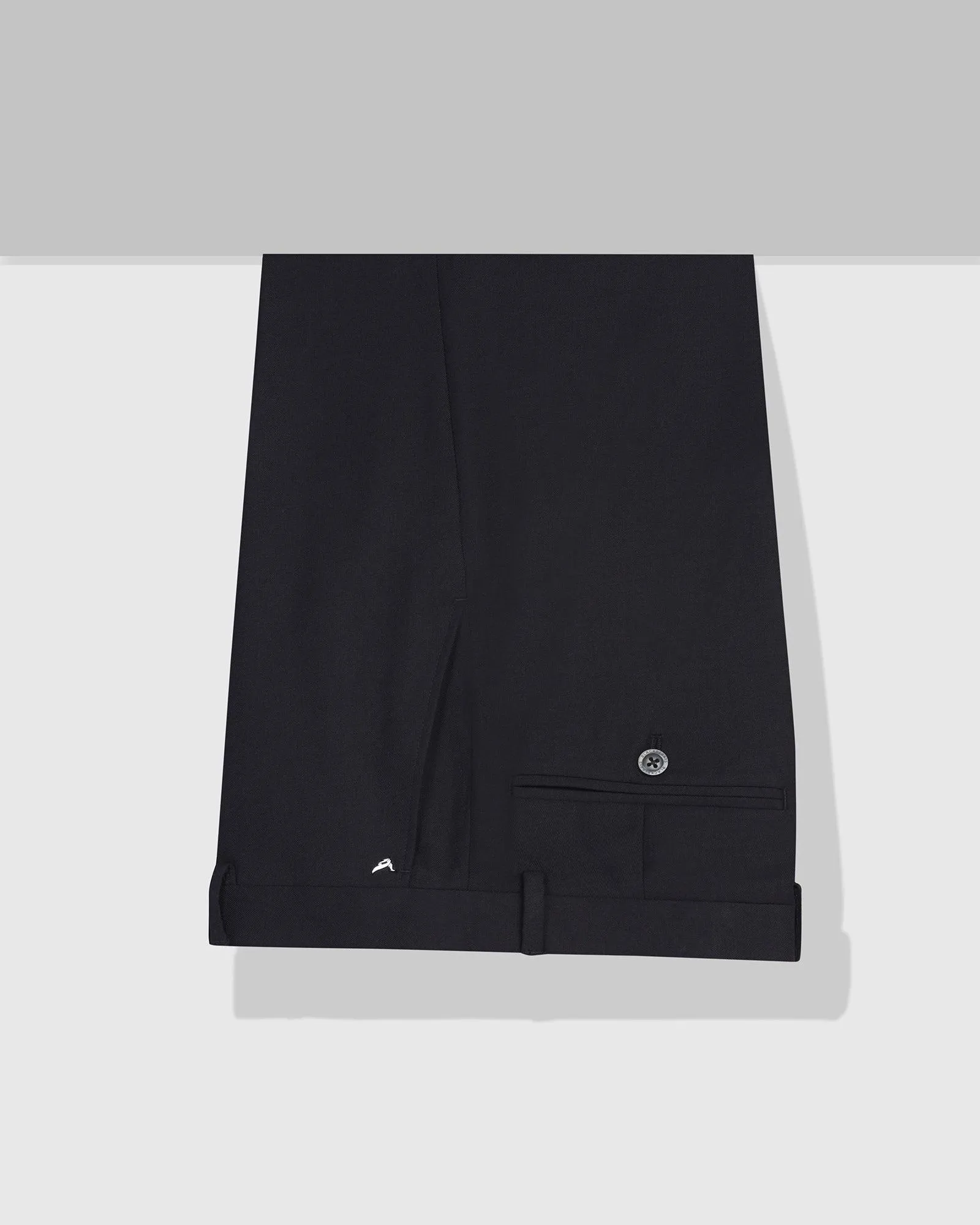 MachineWashableFabric Light Coverage Slim Comfort B-95 Formal Black Solid Trouser - Himalayan