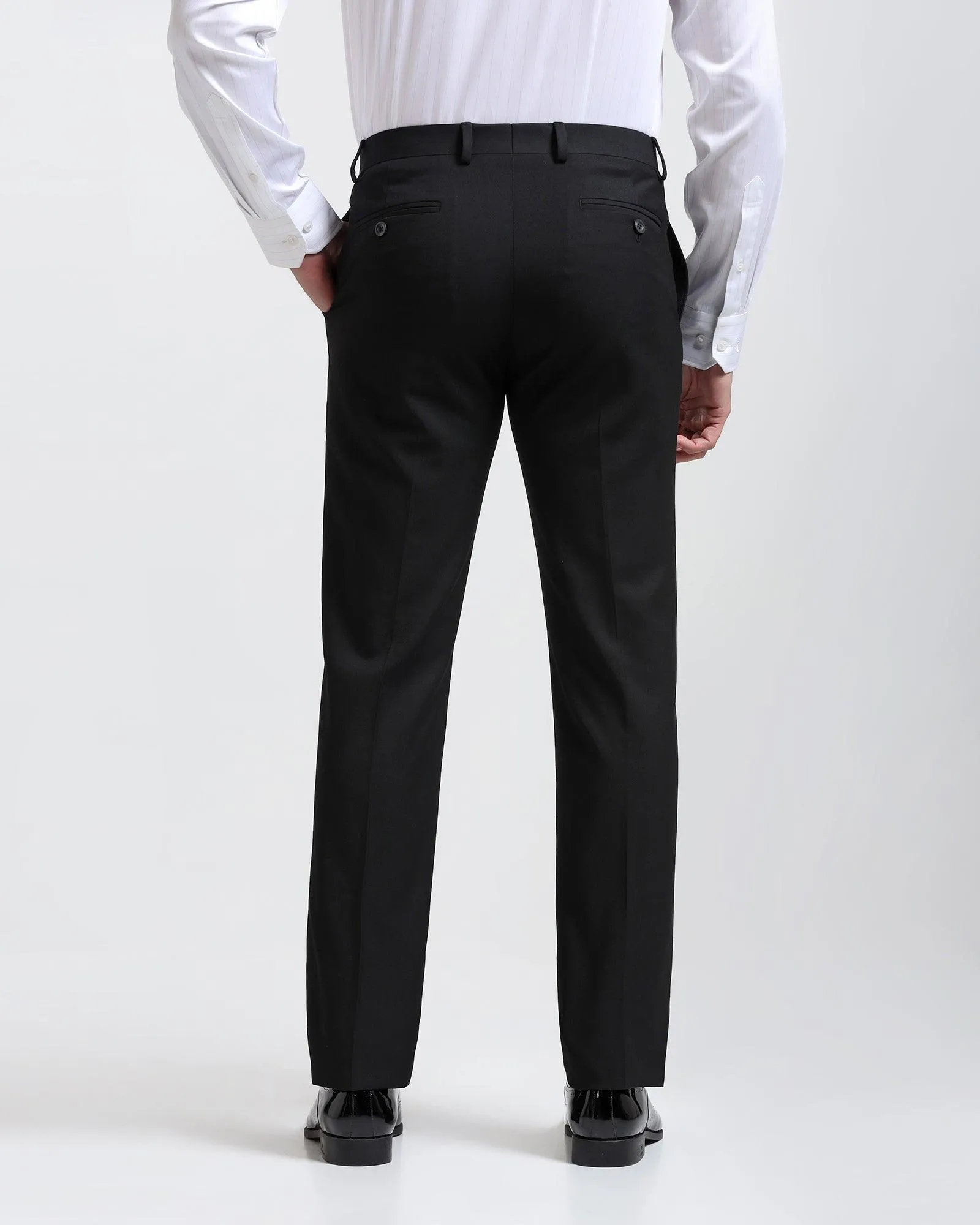 Slim Comfort B-95 Formal Black Solid Trouser - Himalayan Sport Performance Design