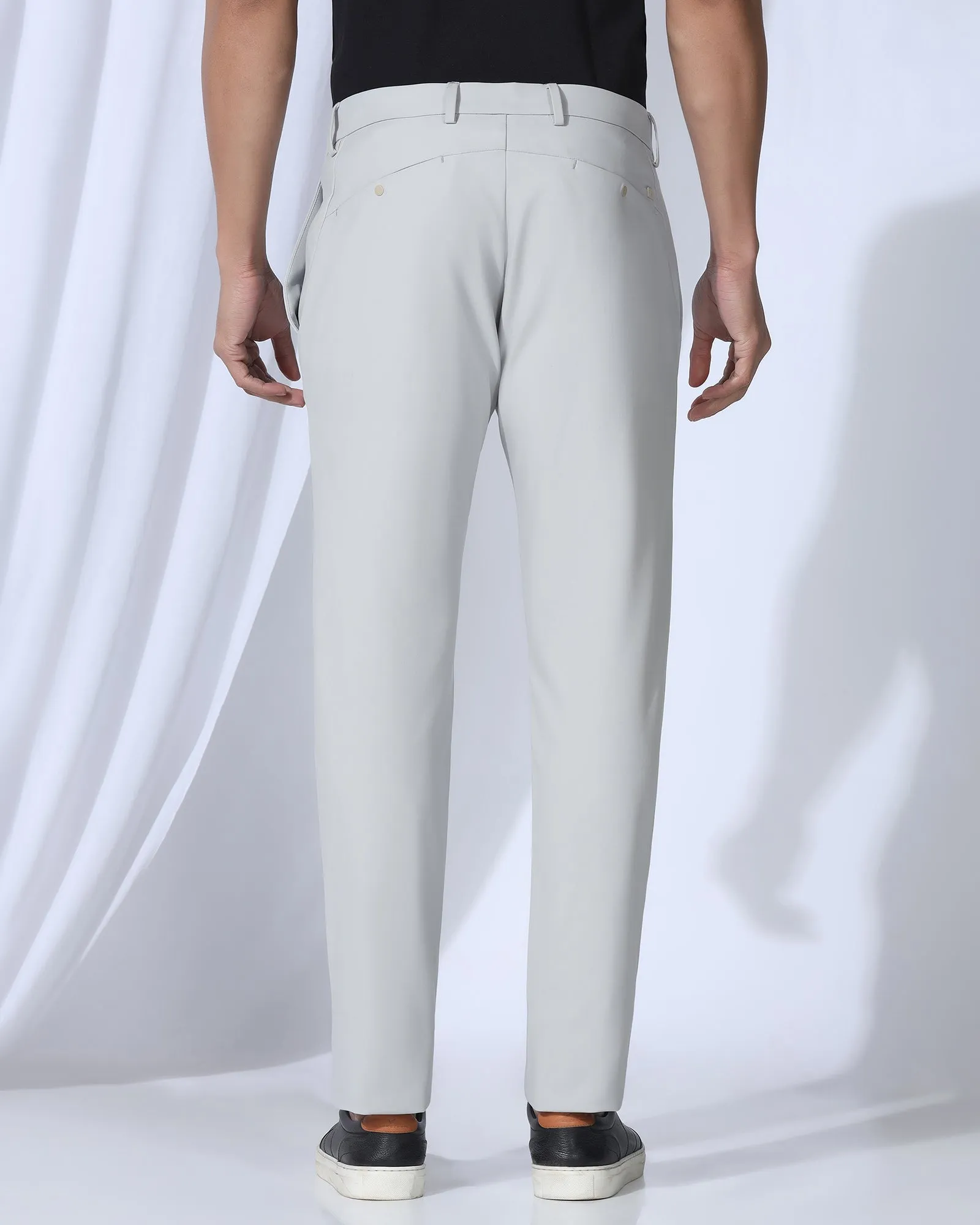 TechPro Slim Fit B-91 Casual Grey Solid Khakis - Gary Snag Proof Fabric