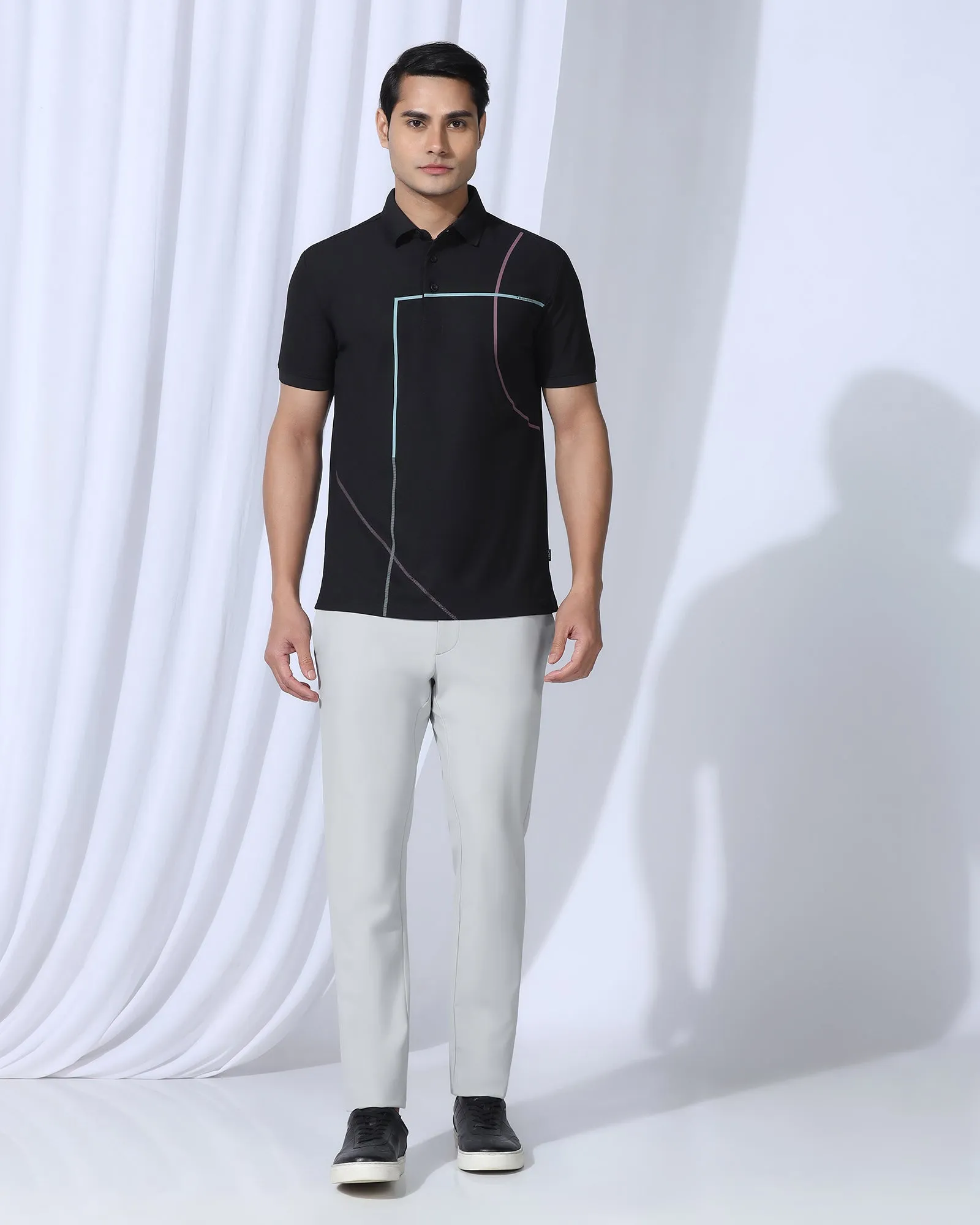 TechPro Slim Fit B-91 Casual Grey Solid Khakis - Gary Easy Layer Comfy All-Day