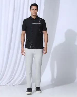 TechPro Slim Fit B-91 Casual Grey Solid Khakis - Gary Easy Layer Comfy All-Day