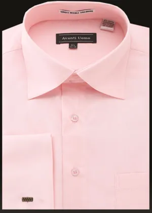 Avanti Uomo French Cuff Dress Shirt DN32M Pink Trendy Look