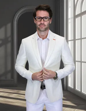 LANGLEY OFF WHITE MODERN FIT BLAZER Warm Layer Option Articulated Elbows