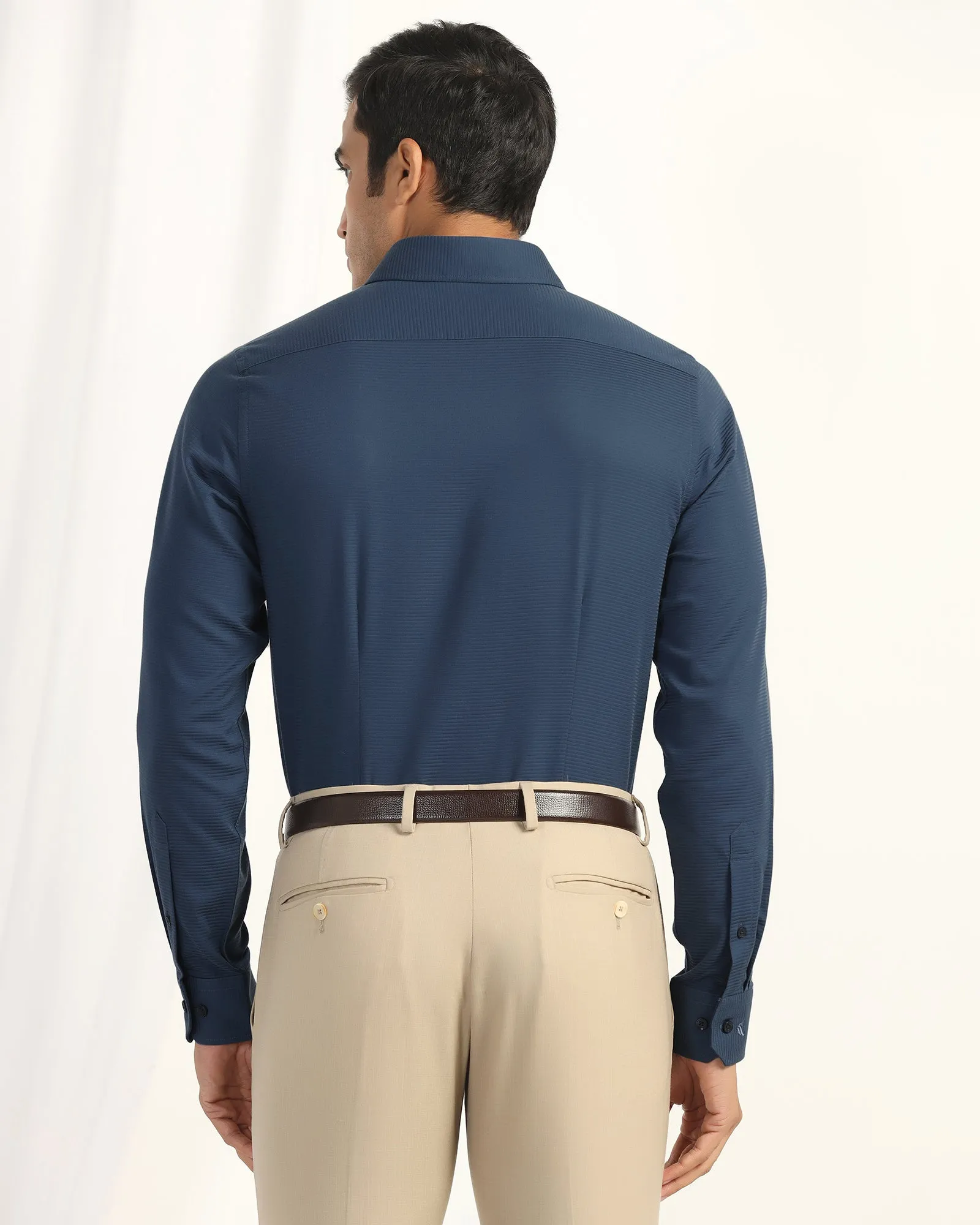 Formal Blue Stripe Shirt - Merlot Petite Option