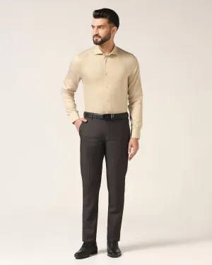 Slim Fit B-91 Formal Black Textured Trouser - Steed Cold Weather Wear