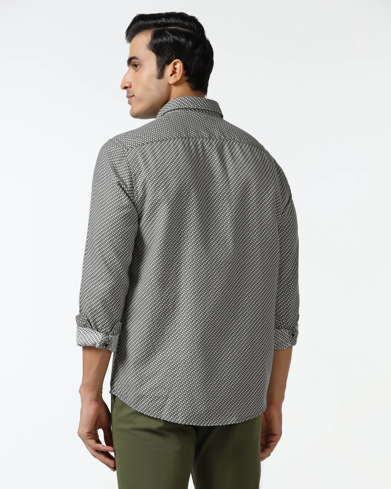 Grey Textured Shirt - Durlan tall size Designer Touch