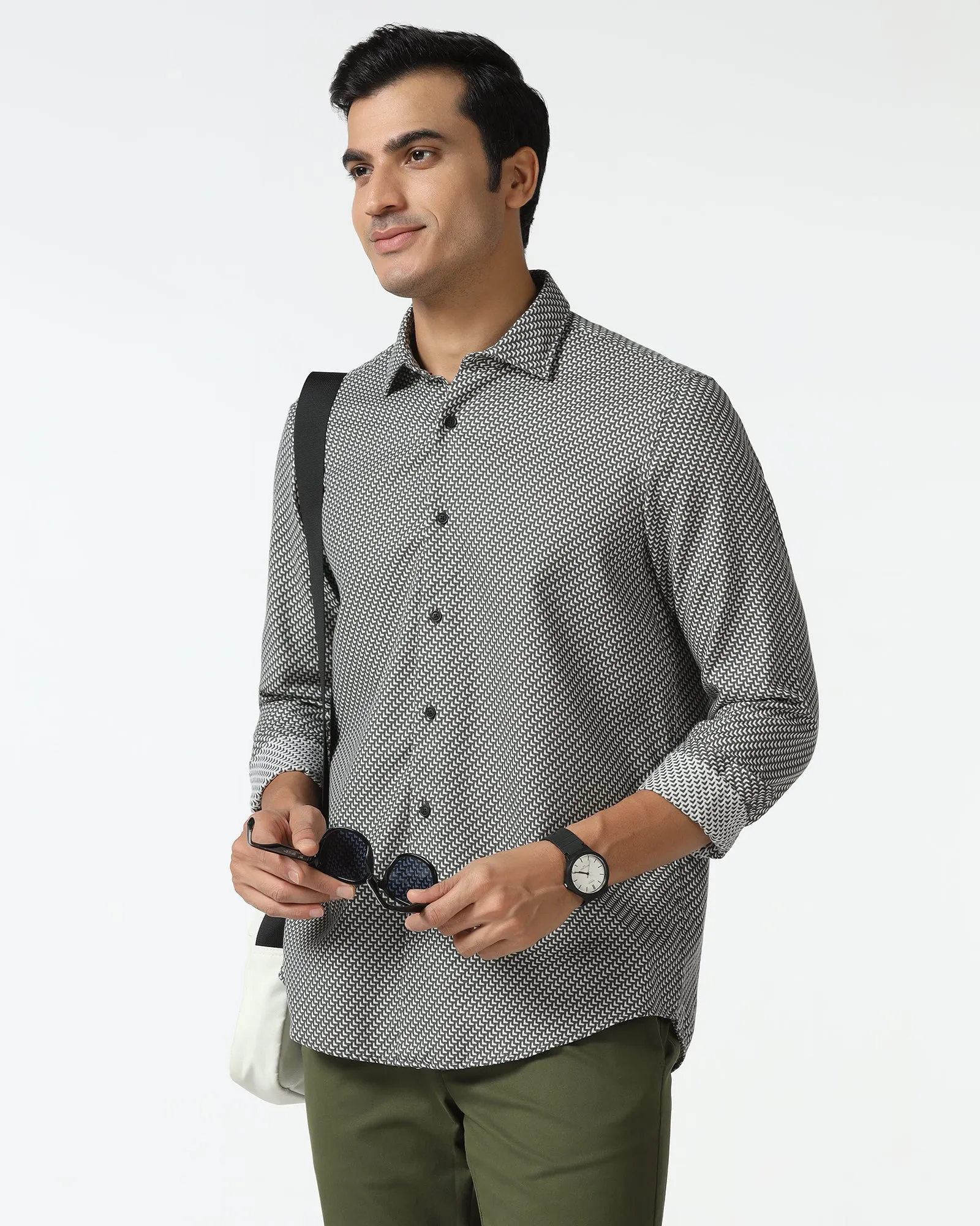Summer Camp Grey Textured Shirt - Durlan