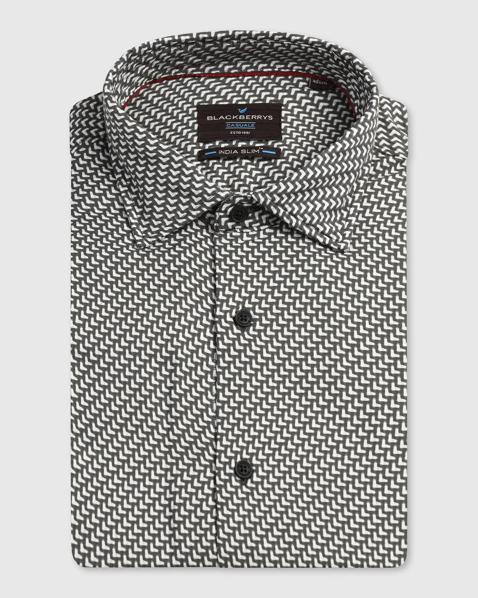 Stylish Element Grey Textured Shirt - Durlan