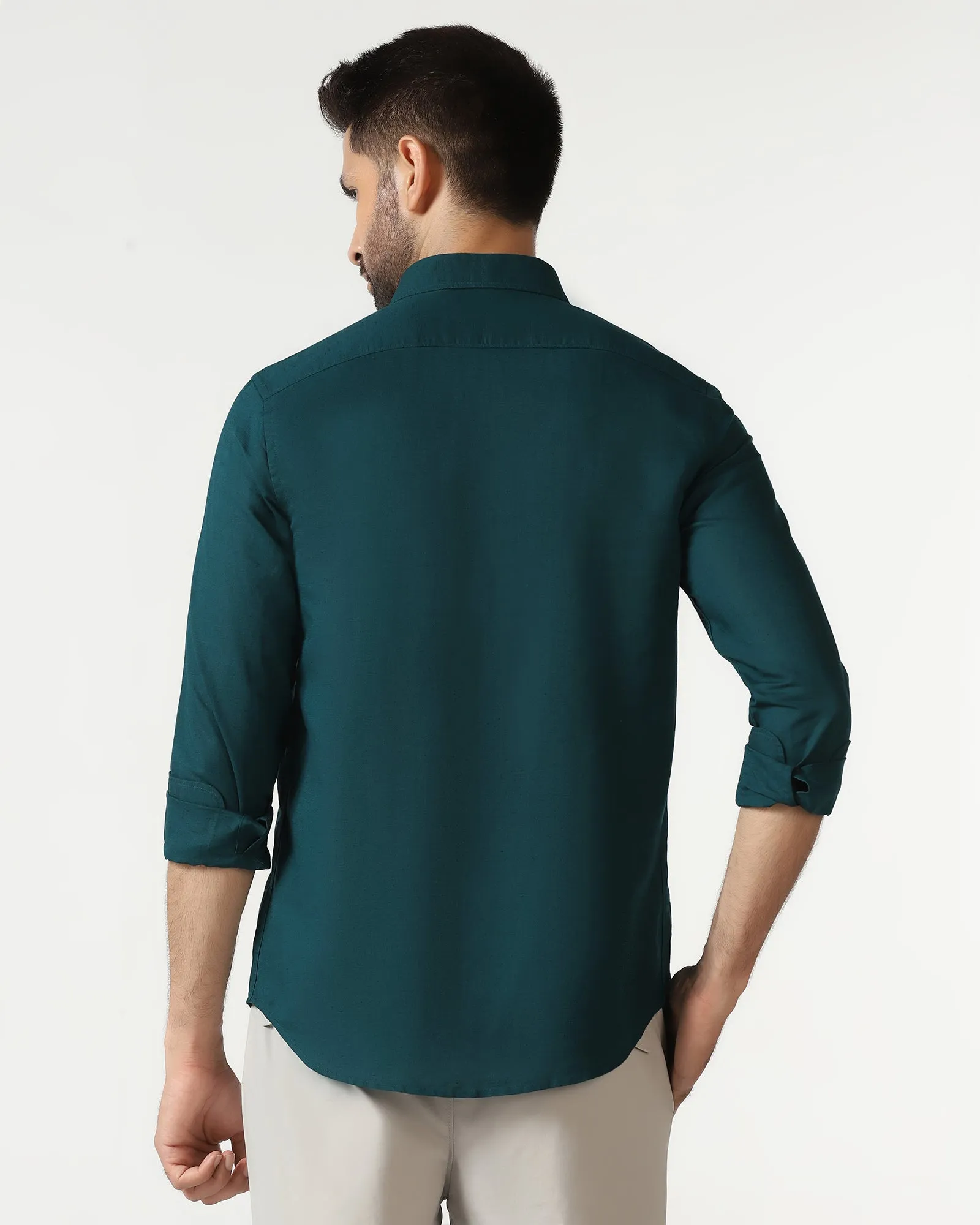 Beetle Linen Solid Shirt - Salmon Minimalist Aesthetic