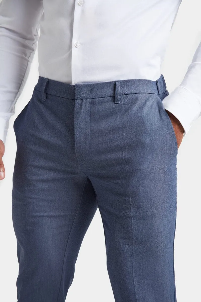 Athletic Fit Essential Pants in Chambray Light Fabric Contoured Panel Design