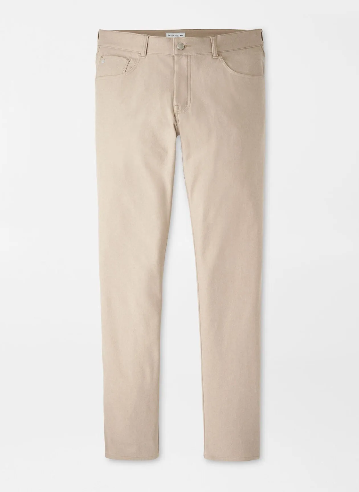Peter Millar Brevard Performance Flannel Five-Pocket Pant in Khaki Functional Stretch