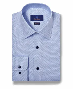 Current Style David Donahue Regular Fit Micro Dobby Dress Shirt in Sky/Blue
