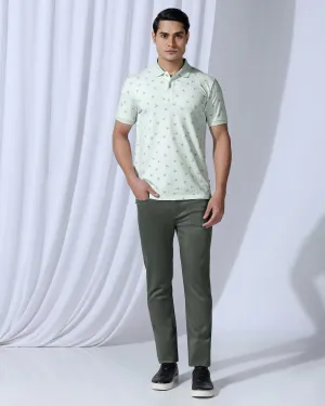 Street Inspired Four Way Stretch Fabric Bleed Zero Slim Yonk Fit Dark Olive Jeans - Abto