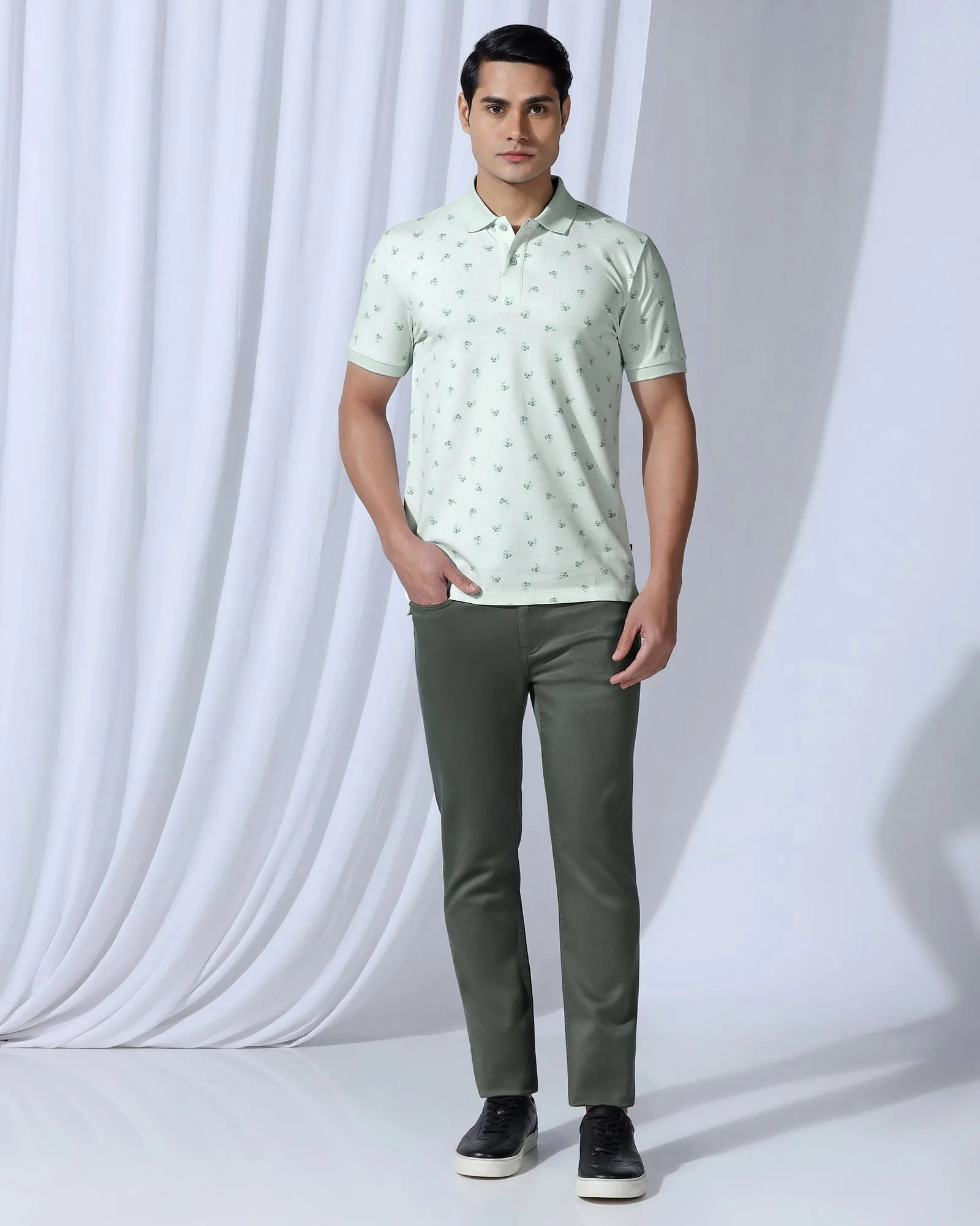 Street Inspired Four Way Stretch Fabric Bleed Zero Slim Yonk Fit Dark Olive Jeans - Abto