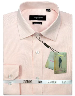 MODERN FIT PEACH PIN DOT DRESS SHIRT Solid Color Quick Release Placket