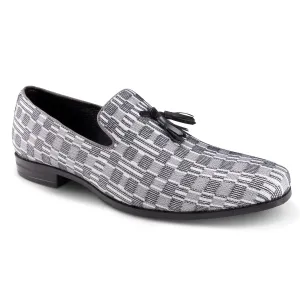 Montique Black Printed Tassel Loafer Fashion Shoes S2357 British Edge