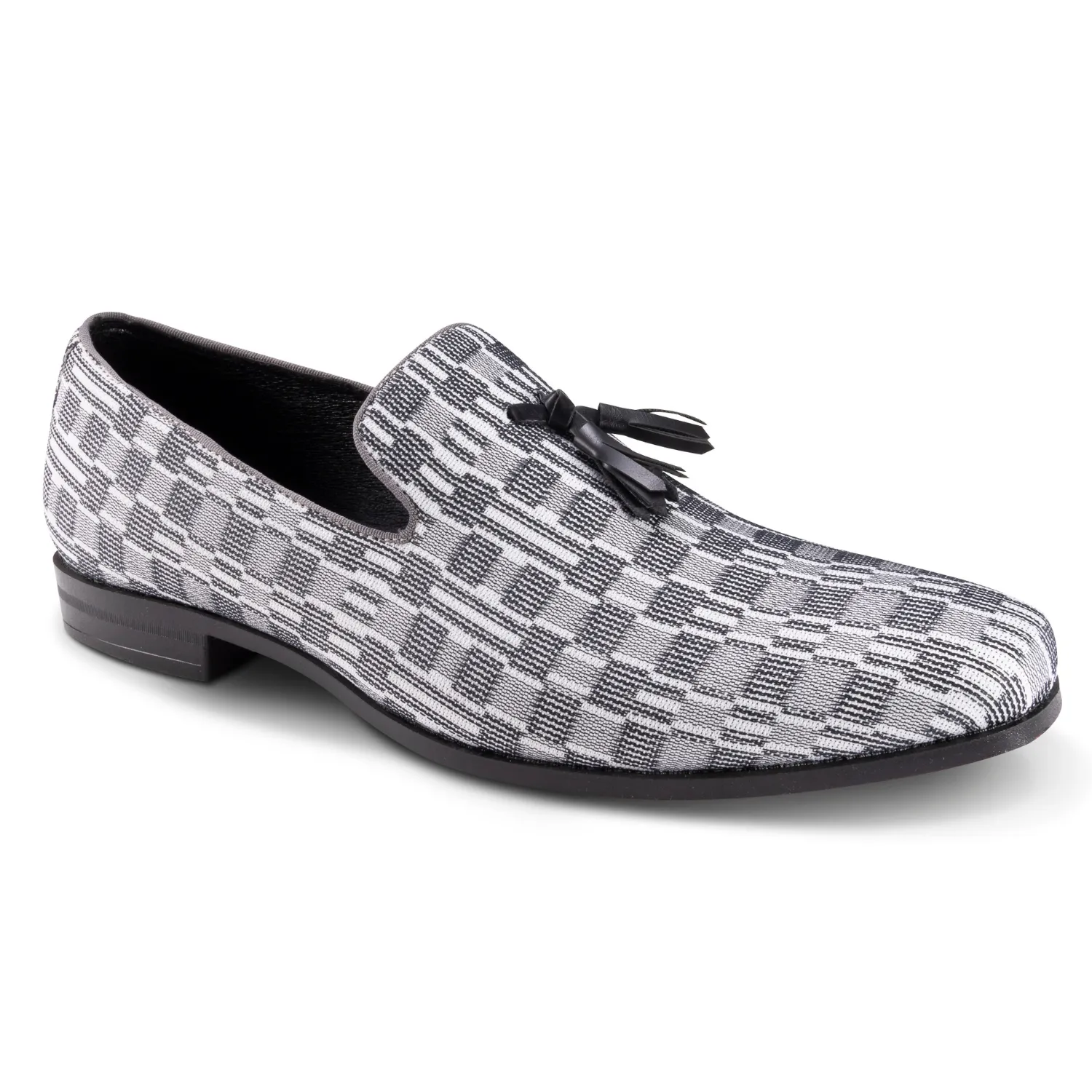 Montique Black Printed Tassel Loafer Fashion Shoes S2357 Firm Path