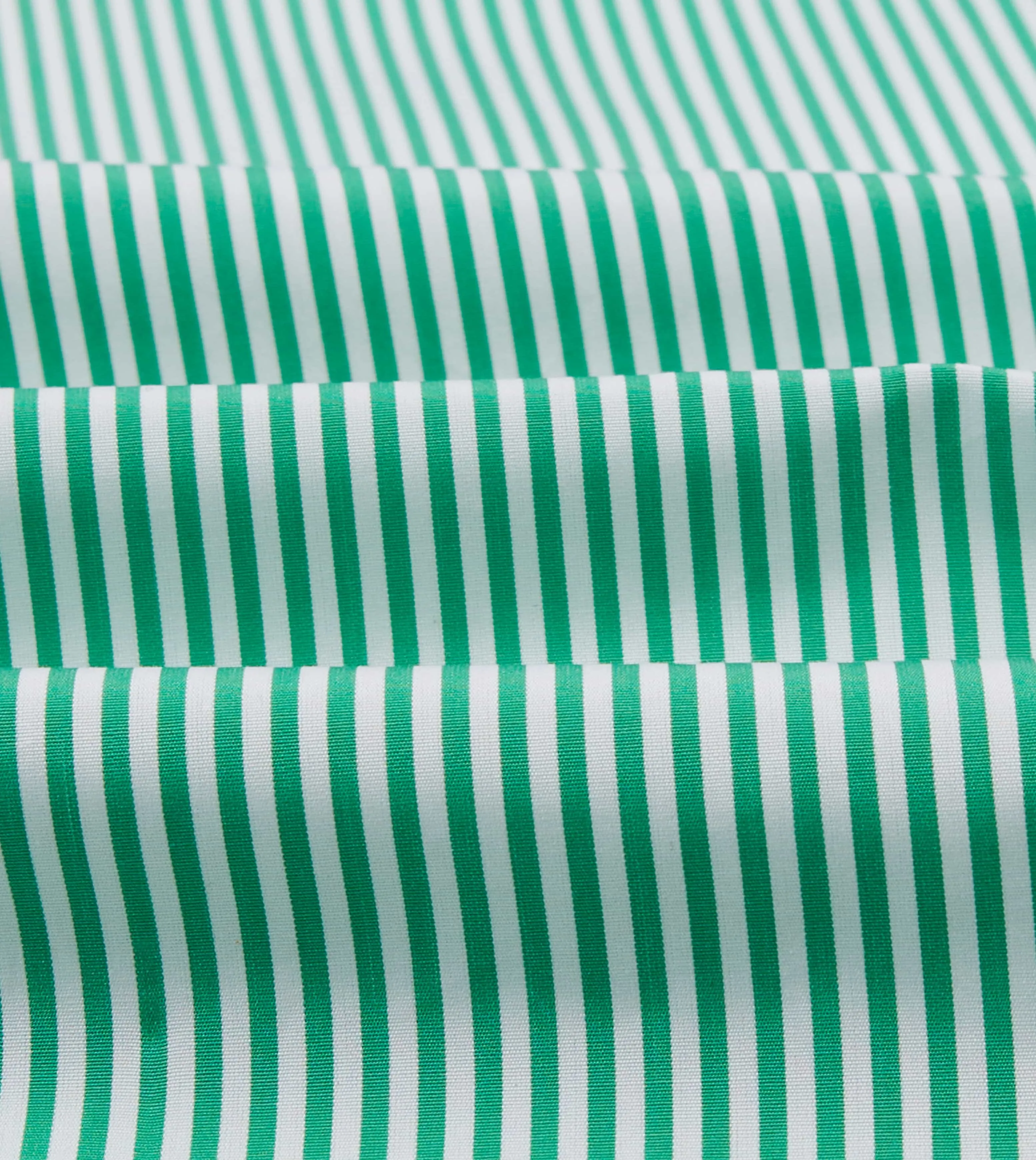 Green Narrow Stripe Cotton Poplin Button-Down Shirt Geometric Design Subtle design