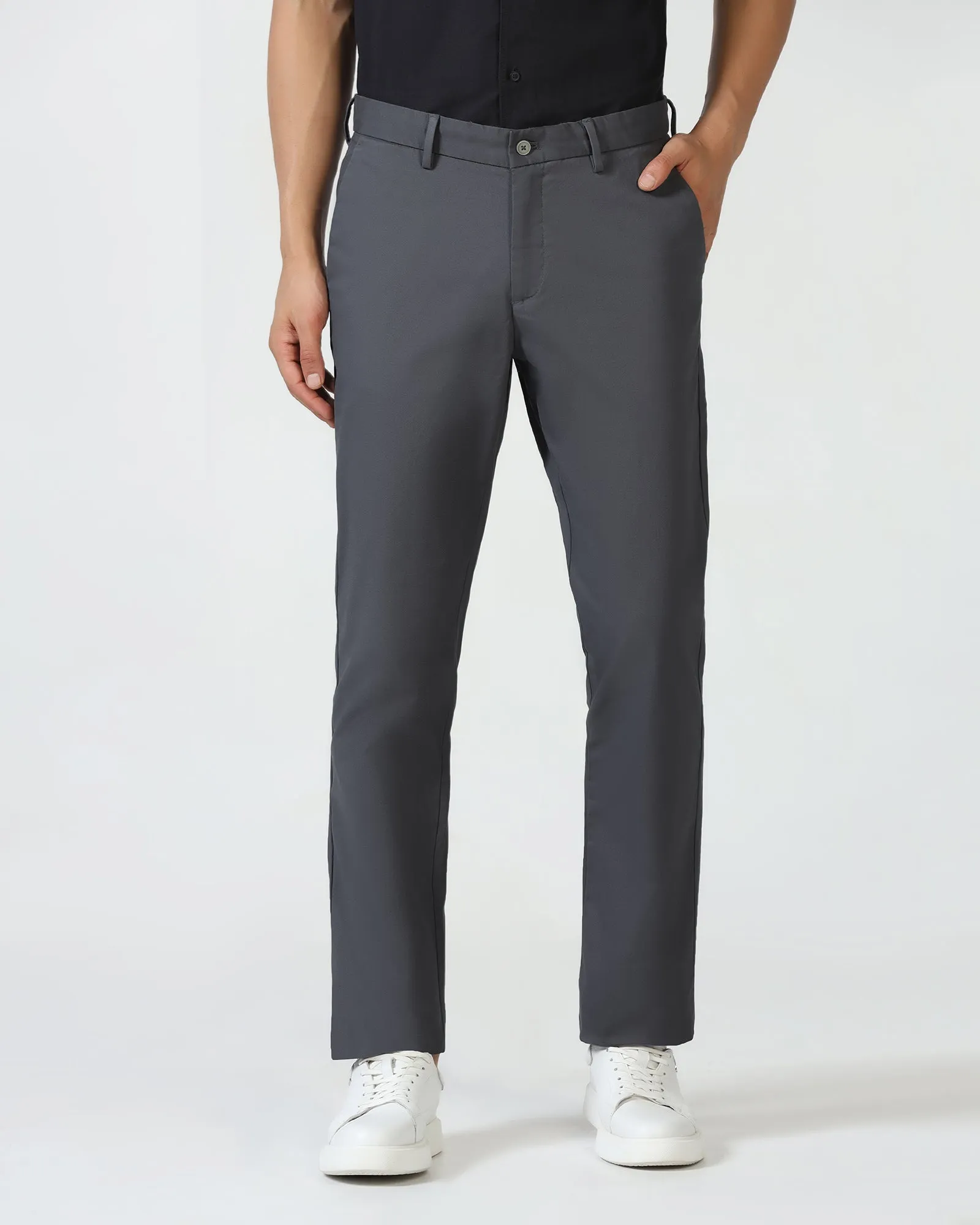 Ultra Stretch Abrasion resistant Grey Textured Khakis - Murray