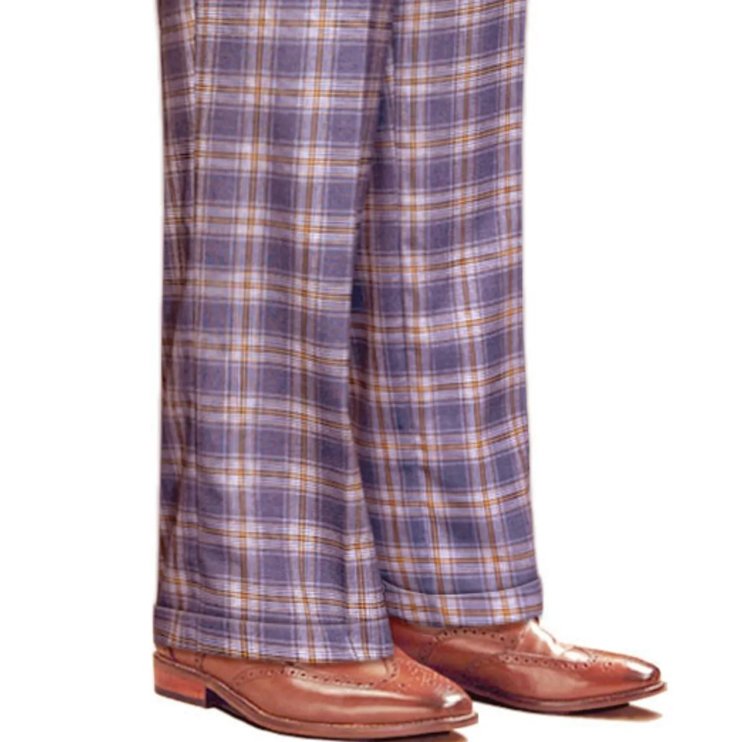Titania Collection: Lavender Plaid Wide-Leg Pants RipstopFabric Flexible Fabric