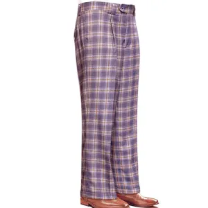 Comfy Waist Titania Collection: Lavender Plaid Wide-Leg Pants