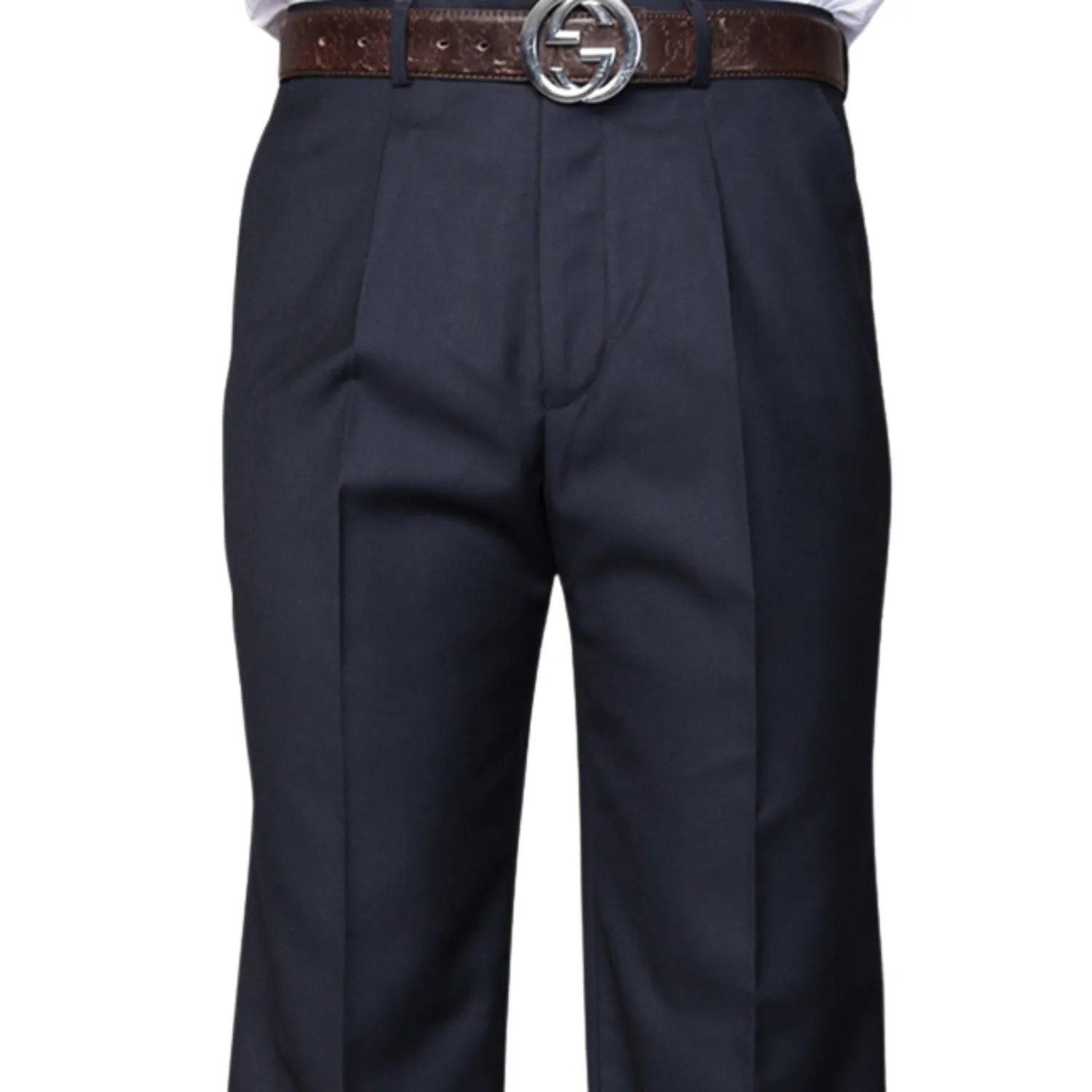 Tapered Look Saiph Collection: Navy Pleated Pants - Big Sizes Available