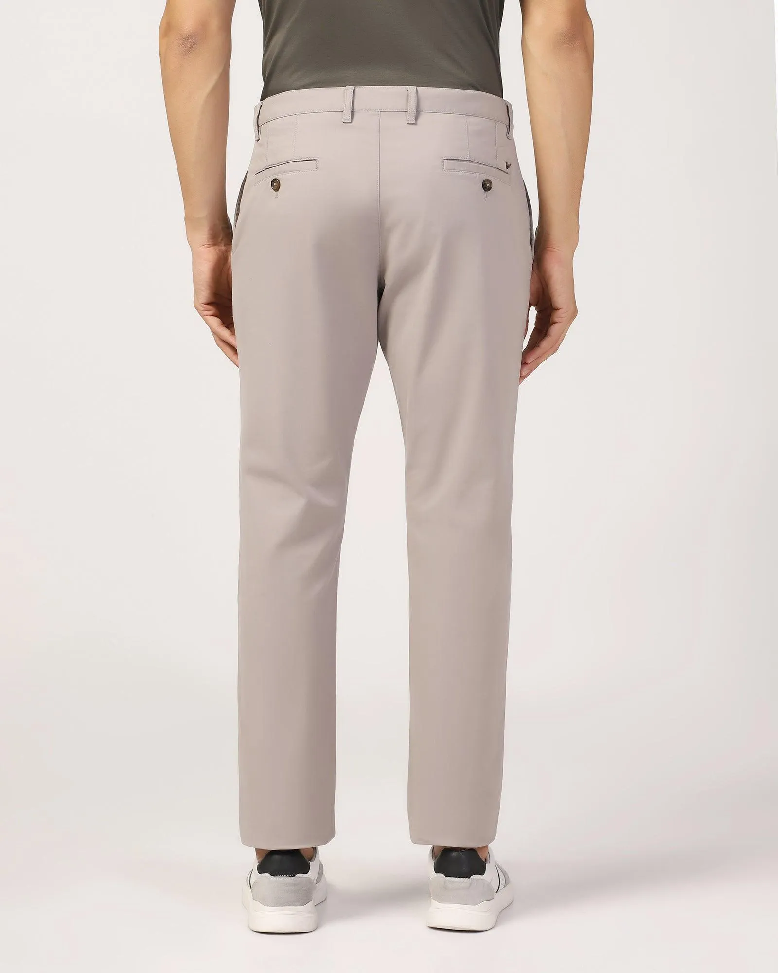 Slim Comfort B-95 Casual Grey Solid Khakis - Lab Effortless Design