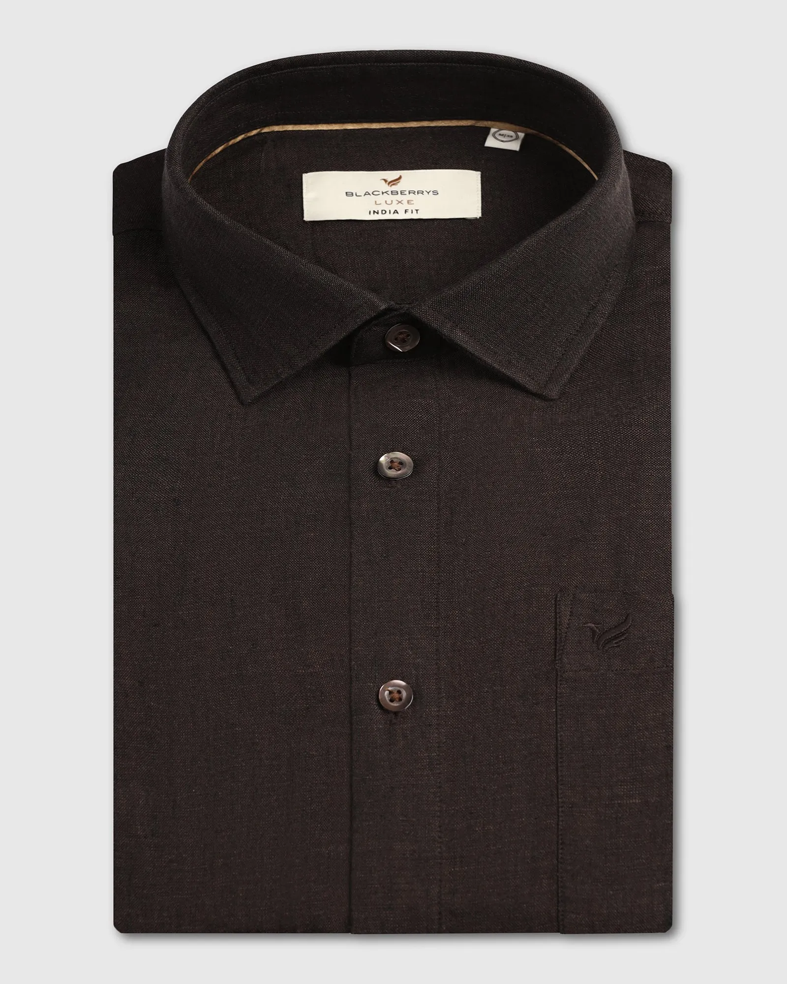 Brown Linen Solid Shirt - Bayek Current Style