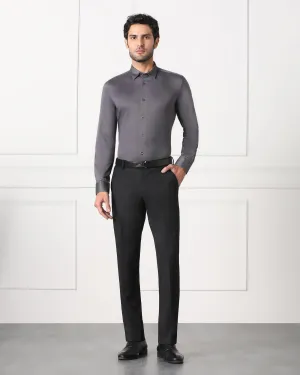 Must Haves Formal Grey Solid Shirt - Silvio Functional Pocket