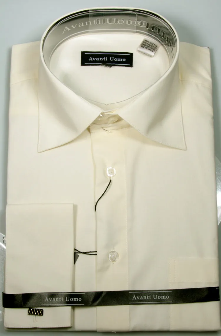 Avanti Uomo French Cuff Dress Shirt DN32M Ecru Must-Have Item