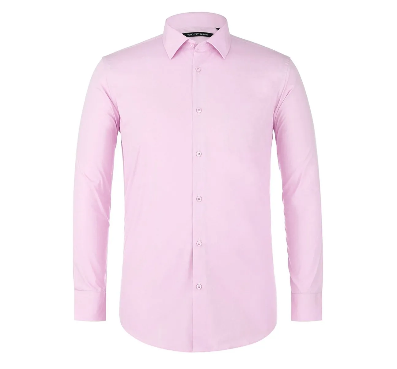 Daytime Look VERNO Pink Classic/Regular Fit Long Sleeve Spread Collar Dress Shirt TC647