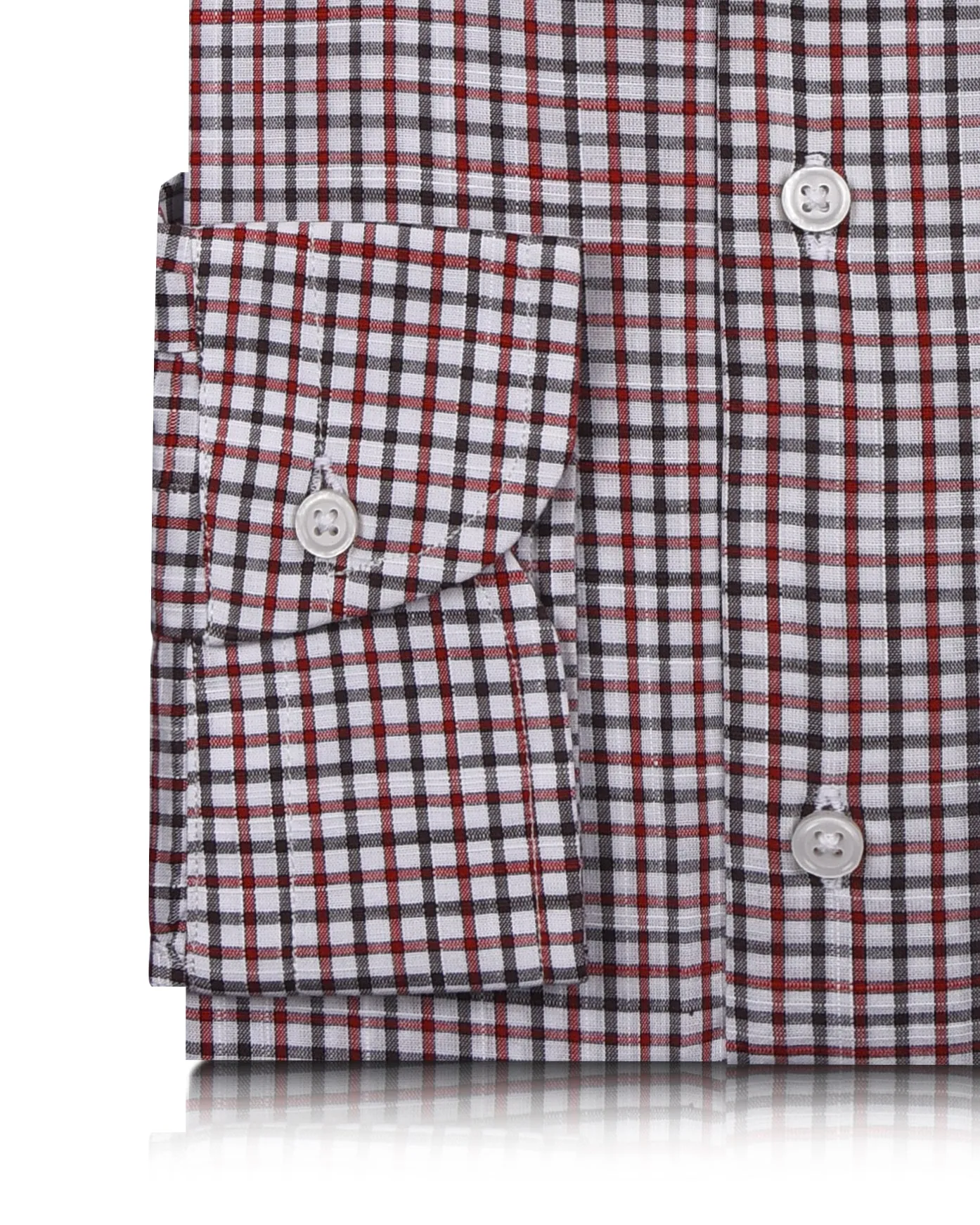 EZS Classic Red Black Mini Gingham Checks On White Shirt Unisex Design