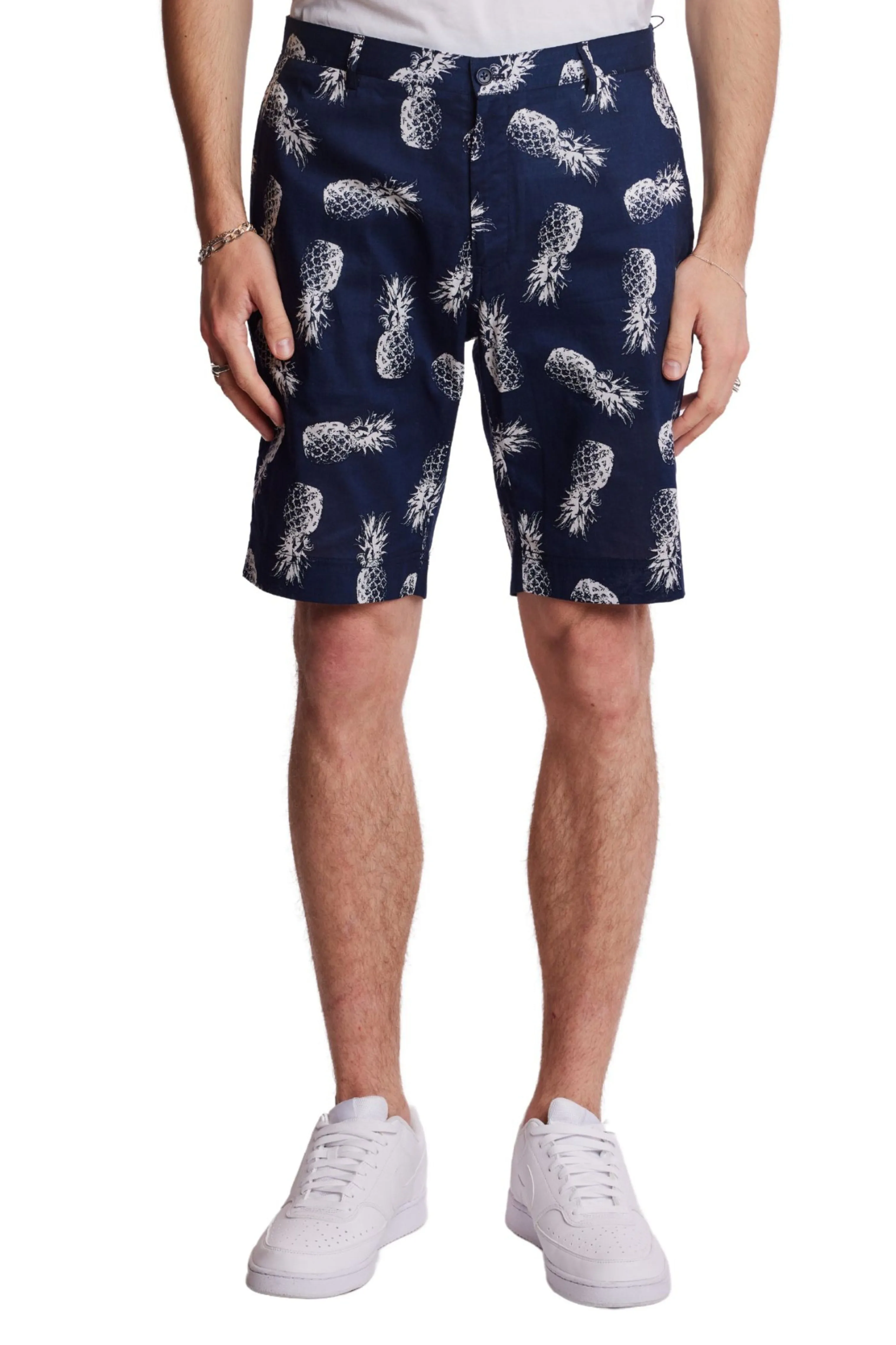 Sweat Wicking Channels Felix Shorts - slim - Navy Pineapple
