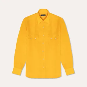 Warm Sweater Yellow Linen Neapolitan Pearl Snap