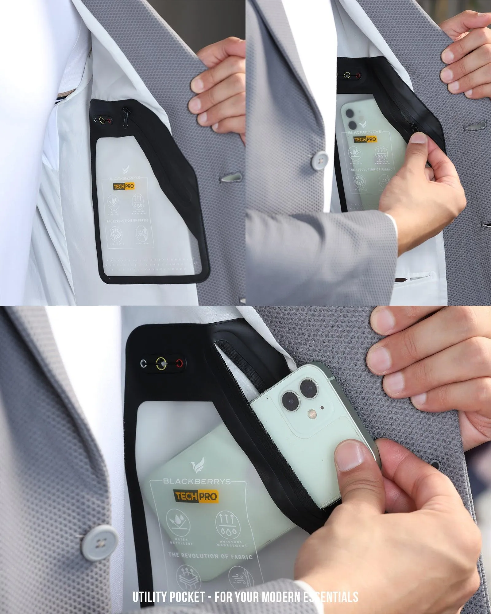 Thermal Regulation System Sleek Casual TechPro Formal Grey Textured Blazer - Renault