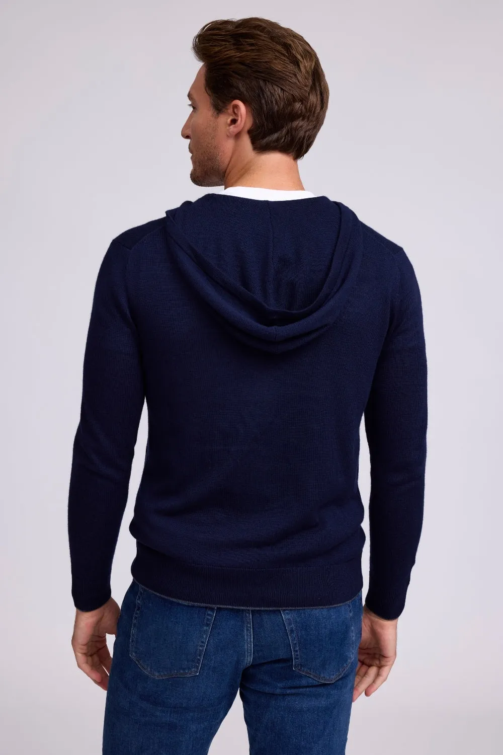 HighElasticity Fiber Travel Light Merino Full Zip Hoodie - Navy