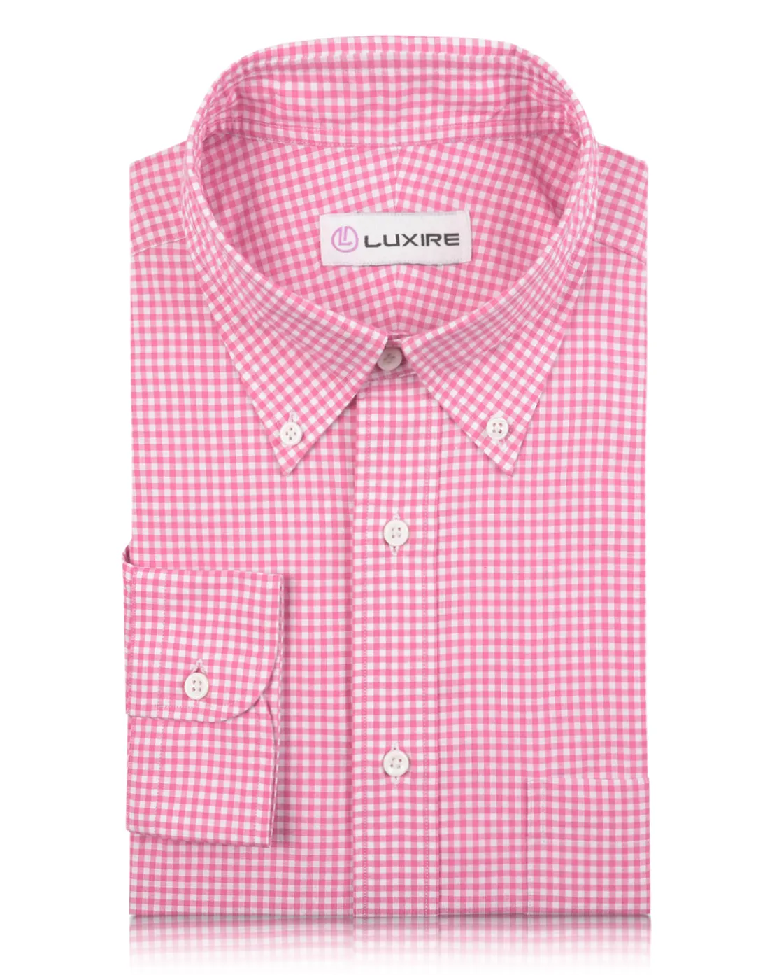 LightweightWeave Simple Dress Pink White Mini Gingham Checks Shirt